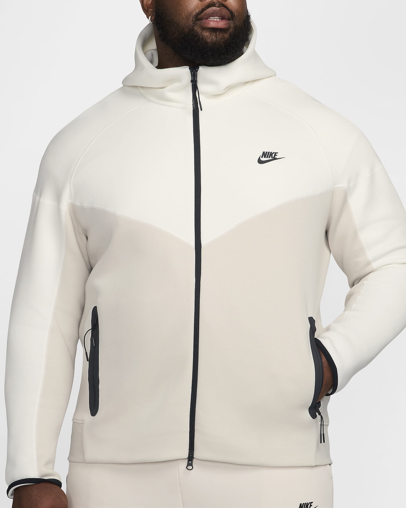 Nike Sportswear Tech Fleece Windrunner Men's Full-Zip Hoodie - Light Orewood Brown/Sail/Black