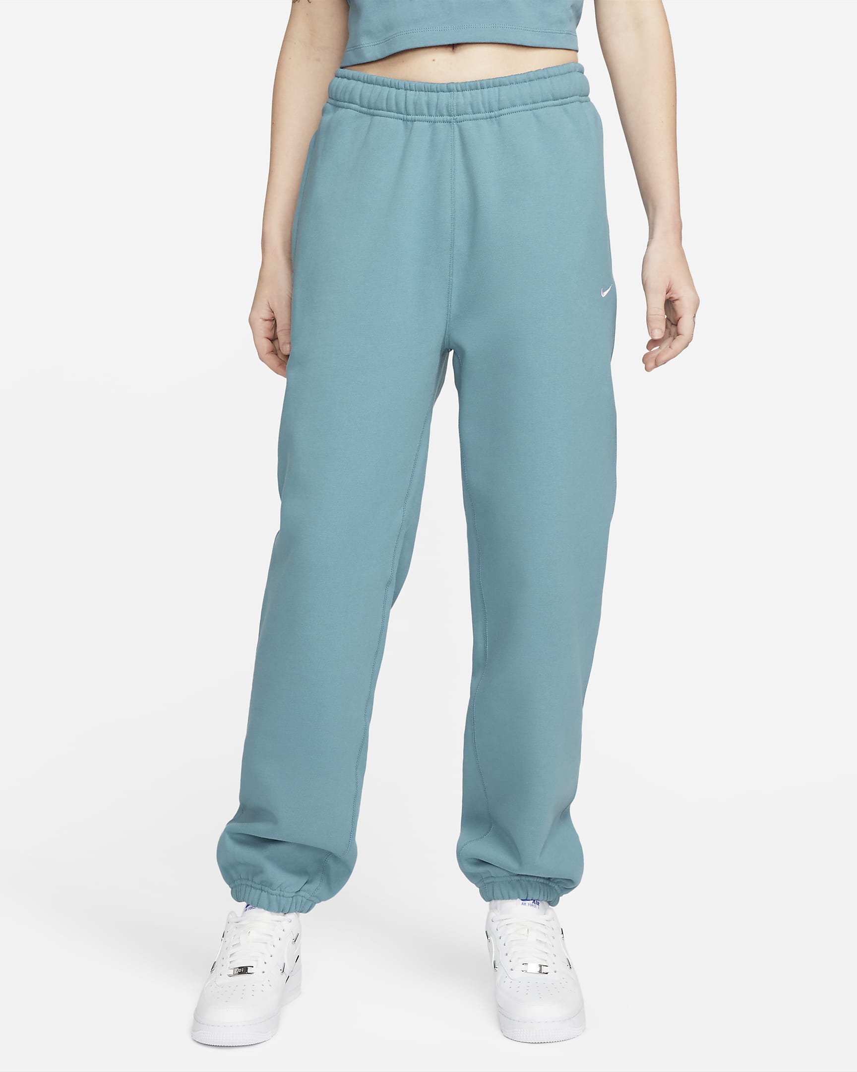 Pantaloni in fleece Nike Solo Swoosh - Donna - Noise Aqua