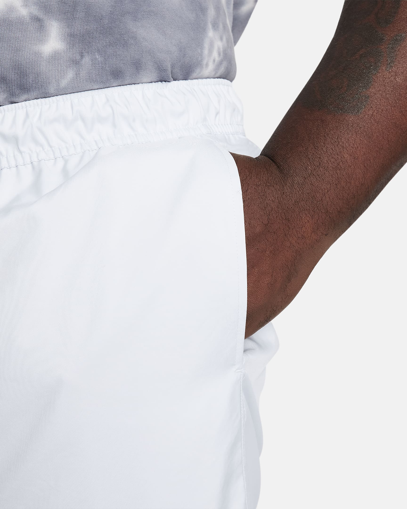 Nike Club Flow vevd shorts til herre - Pure Platinum/Hvit