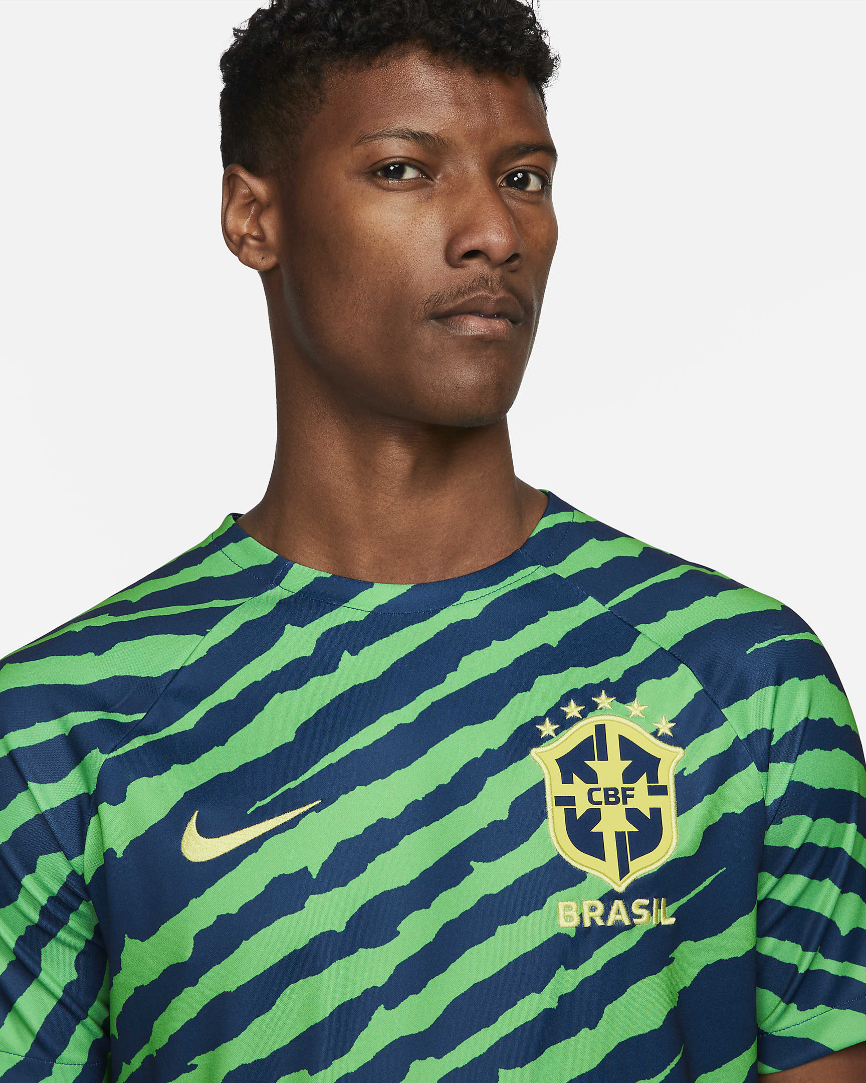 Brazil Men's Nike Dri-FIT Pre-Match Football Top. Nike PT