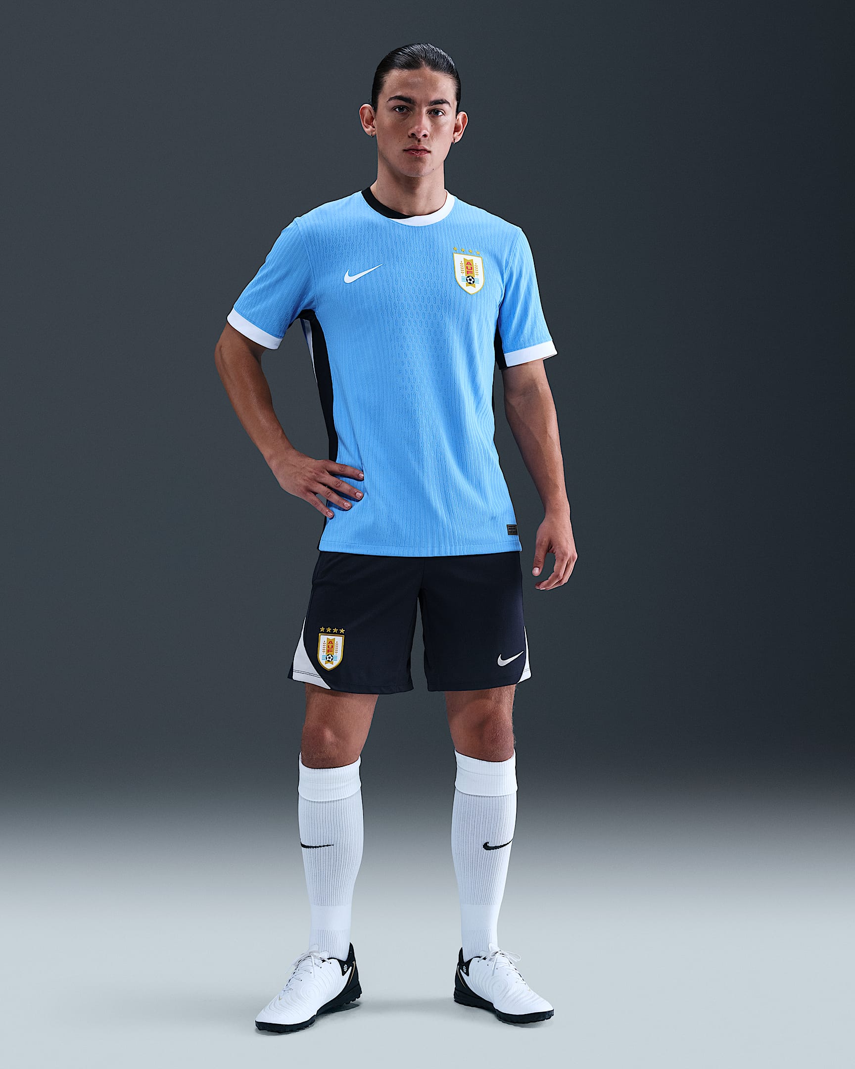 Shorts de fútbol de tejido Knit Nike Dri-FIT para hombre Uruguay Strike - Obsidiana oscuro/Gris niebla/Gris niebla