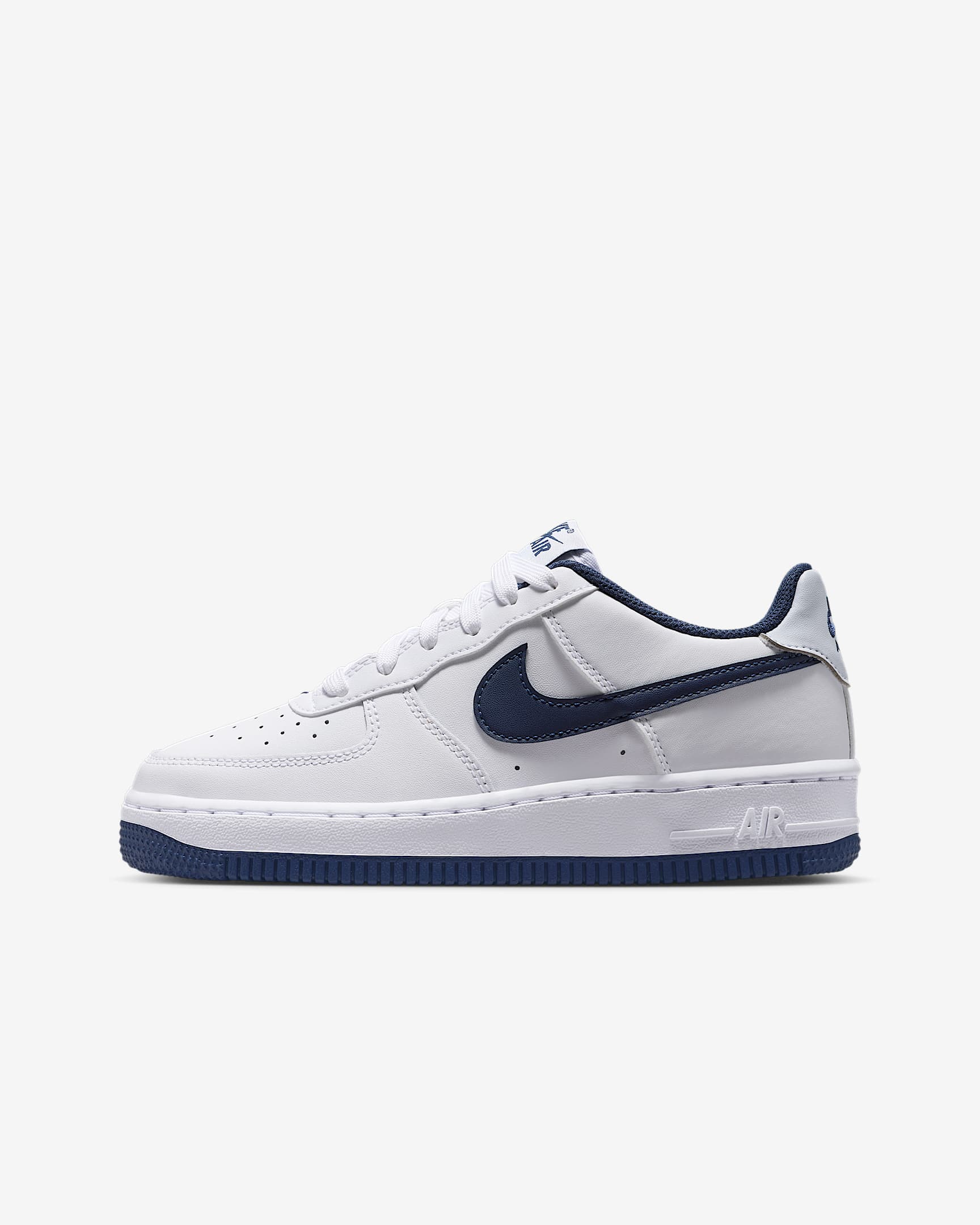 Nike Air Force 1 Big Kids' Shoes - White/Football Grey/Midnight Navy