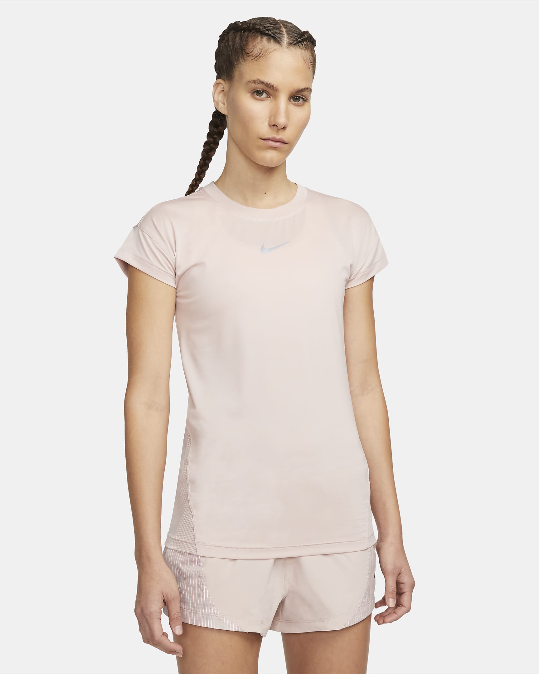 เสื้อวิ่งแขนสั้นผู้หญิง Nike Dri-FIT Run Division - Pink Oxford/Sail