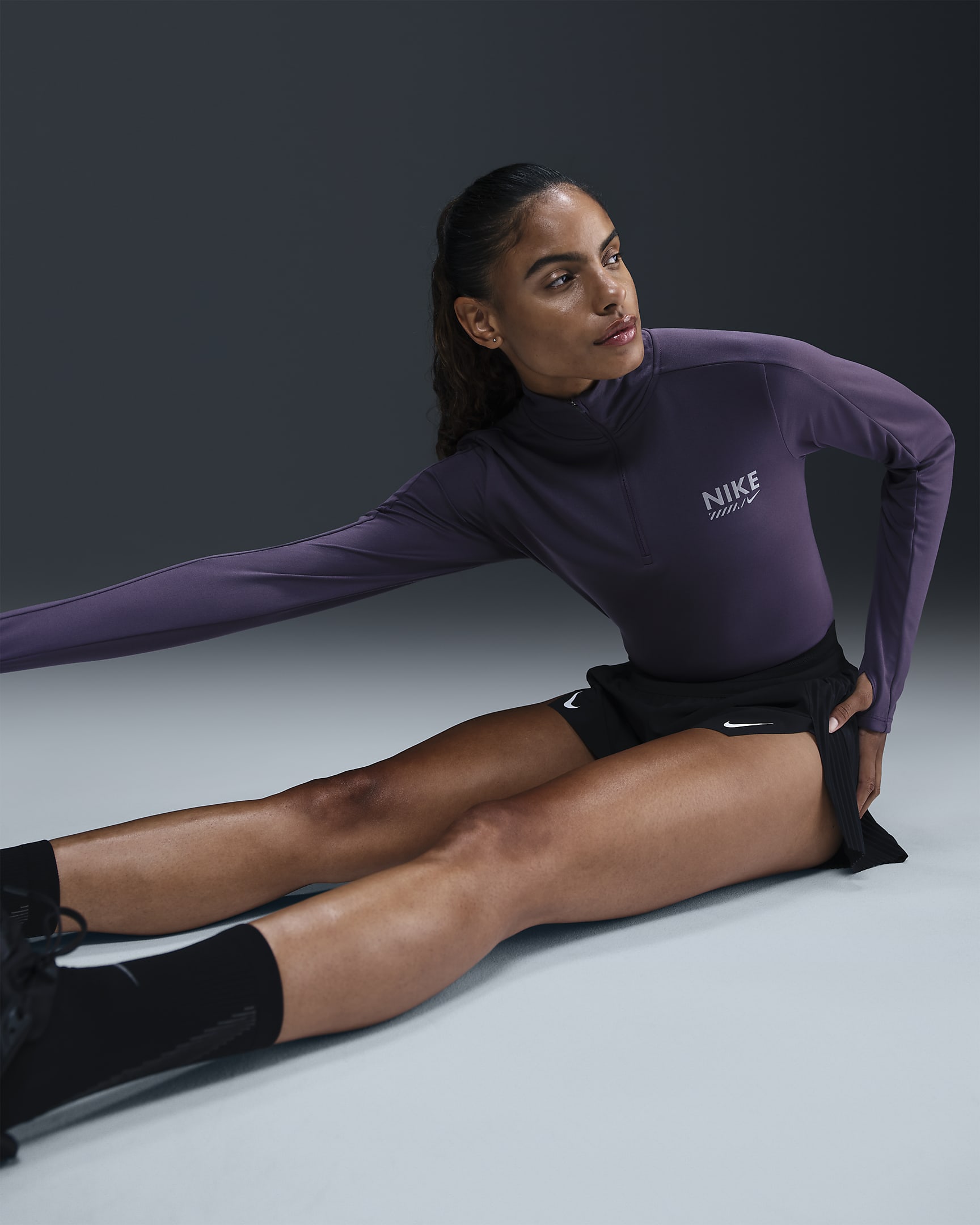 Nike Pacer Dri-FIT Oberteil mit Viertelreißverschluss (Damen) - Dark Raisin