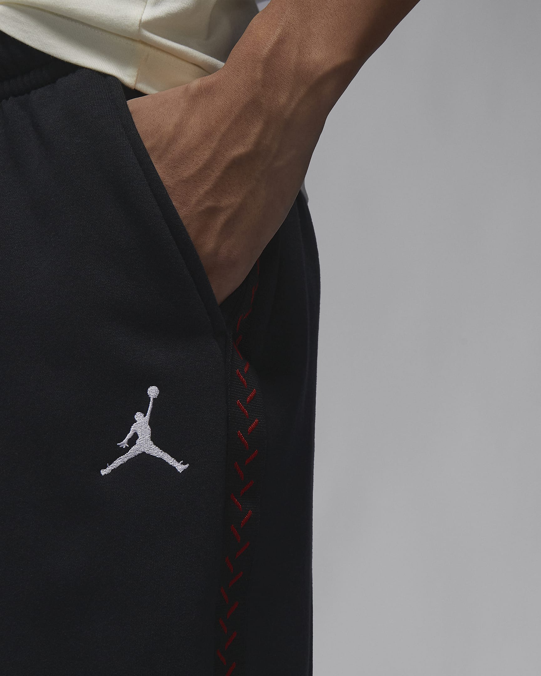 Jordan Flight MVP Men's Fleece Pants - Black/Dune Red