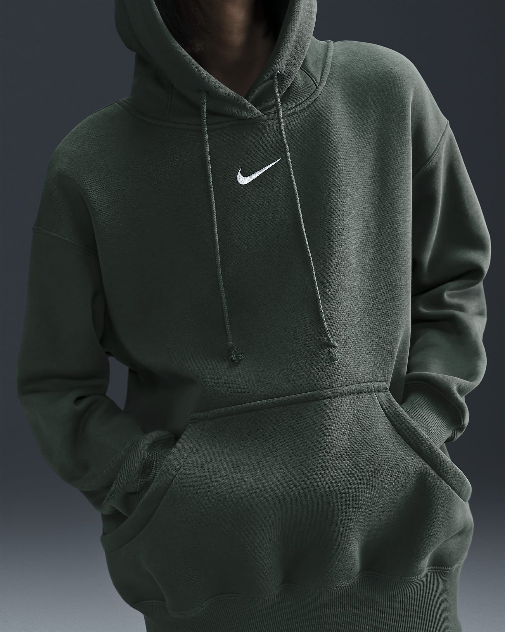 Nike Sportswear Phoenix Fleece Women's Oversized Pullover Hoodie - Vintage Green/Sail