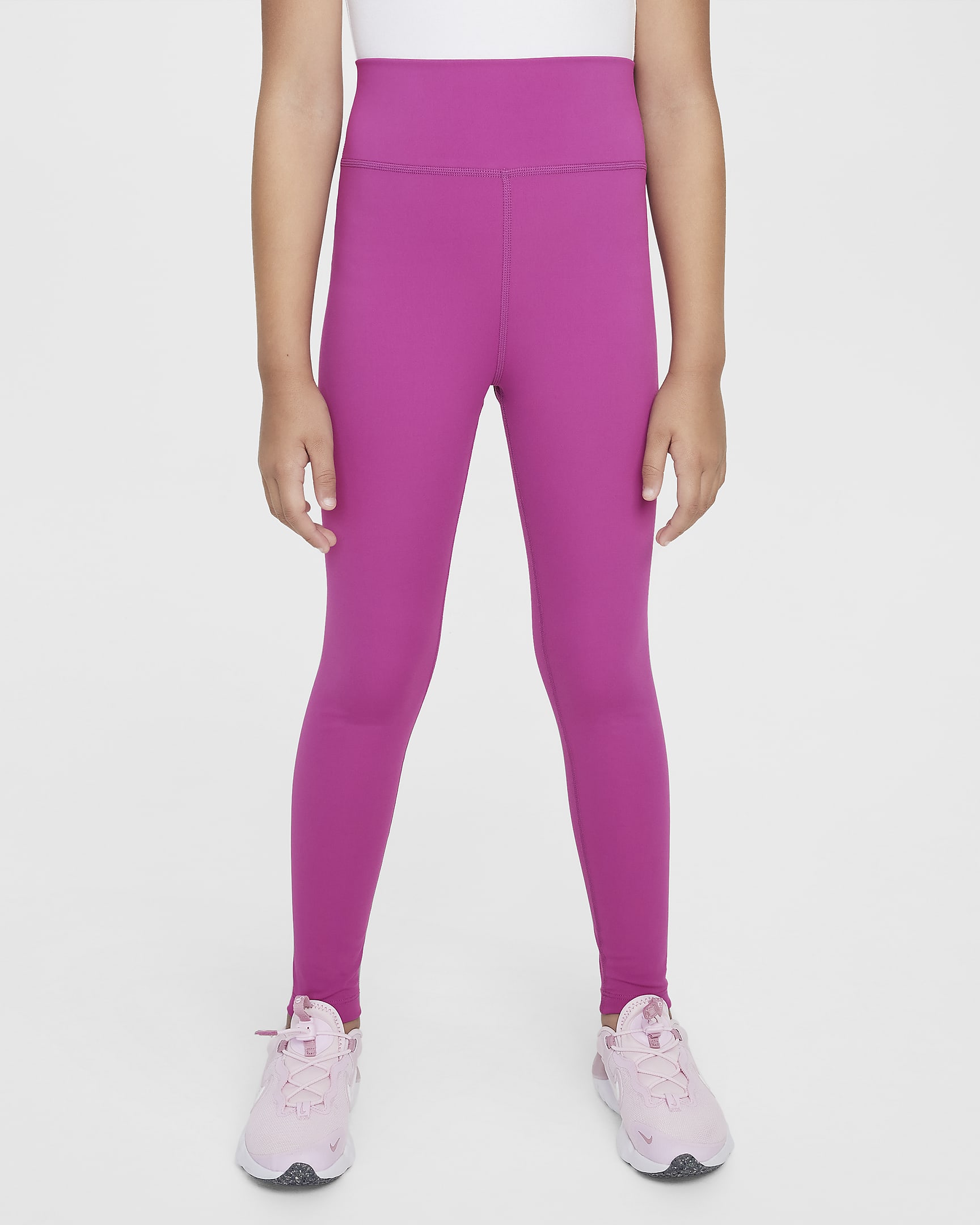 Legging taille haute Dri-FIT Nike One pour ado (fille) - Hot Fuchsia/Blanc