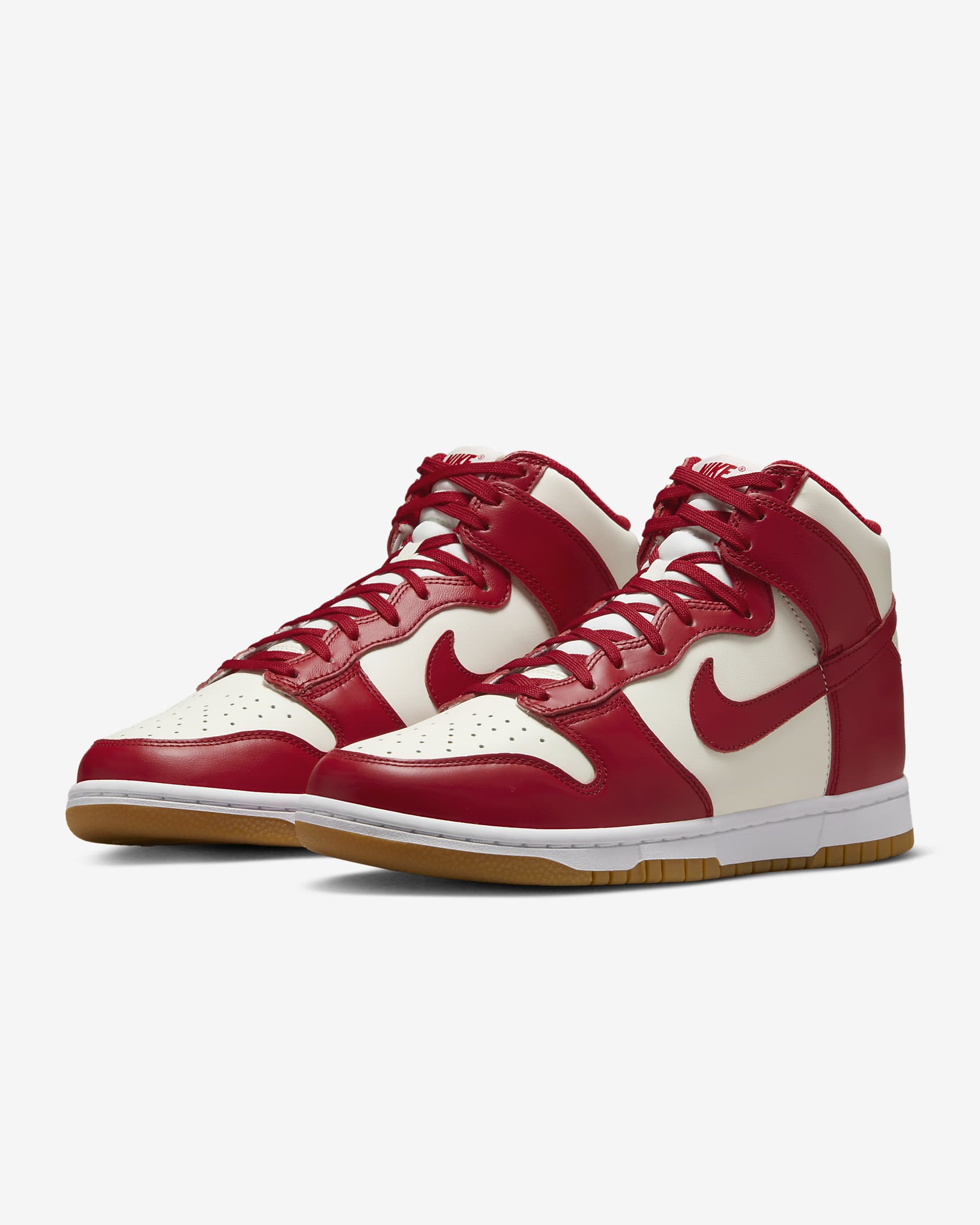 Nike Dunk High Women's Shoes - Sail/Gum Light Brown/White/Gym Red