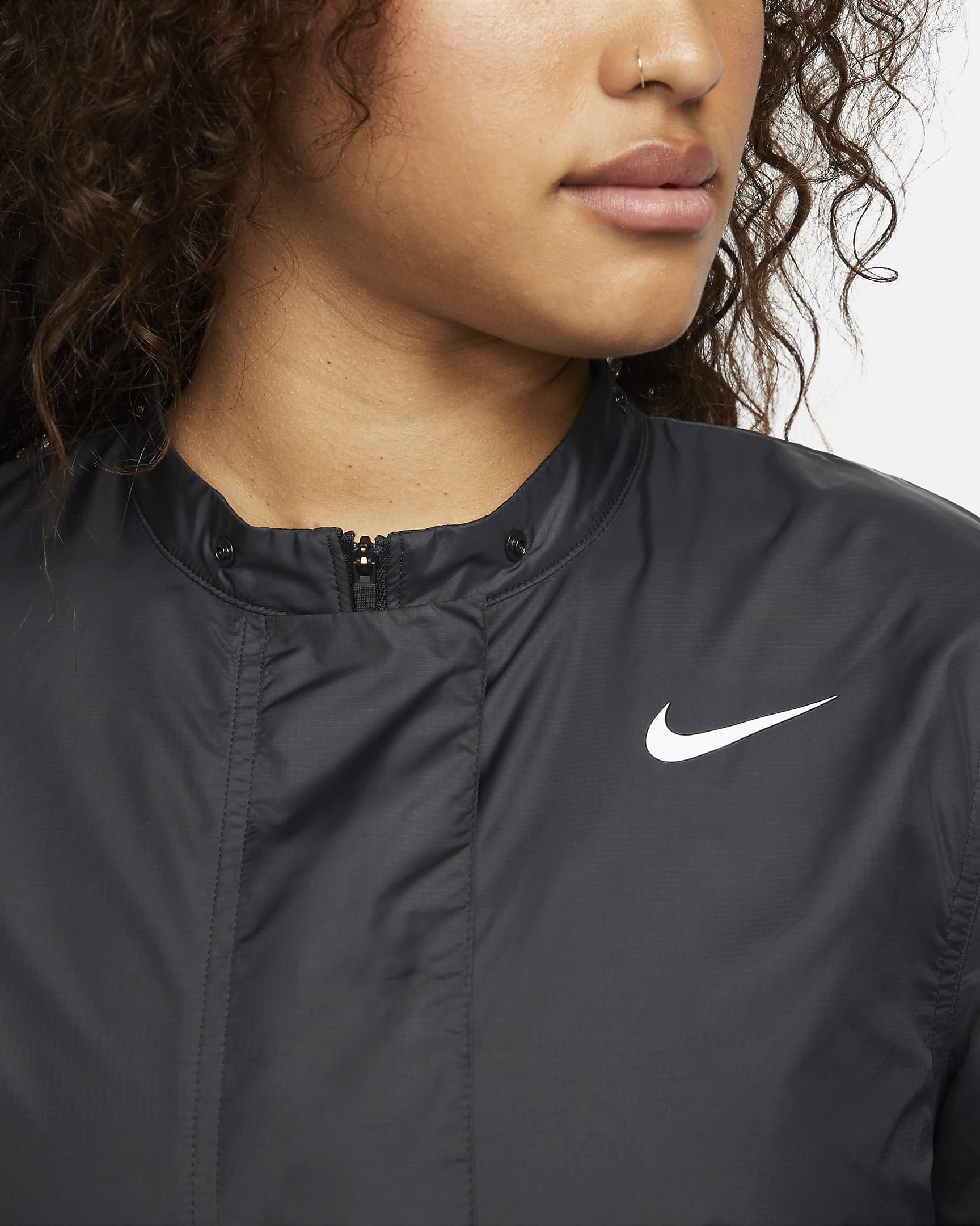 Casaco de golfe Nike Tour Repel para mulher - Preto/Branco