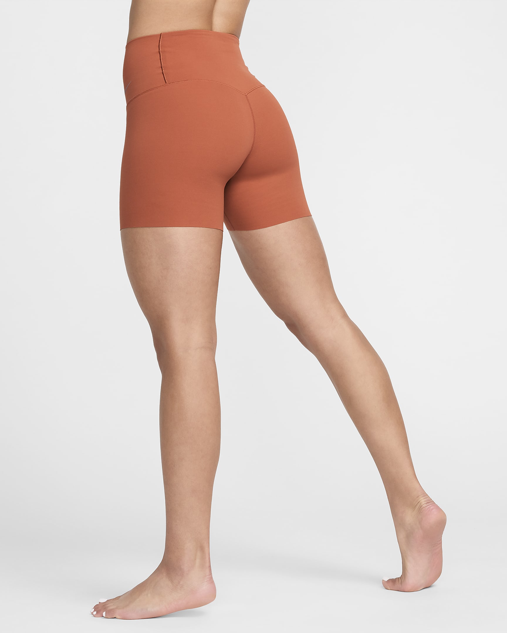 Nike Zenvy-cykelshorts (13 cm) med let støtte og høj talje til kvinder - Burnt Sunrise/sort