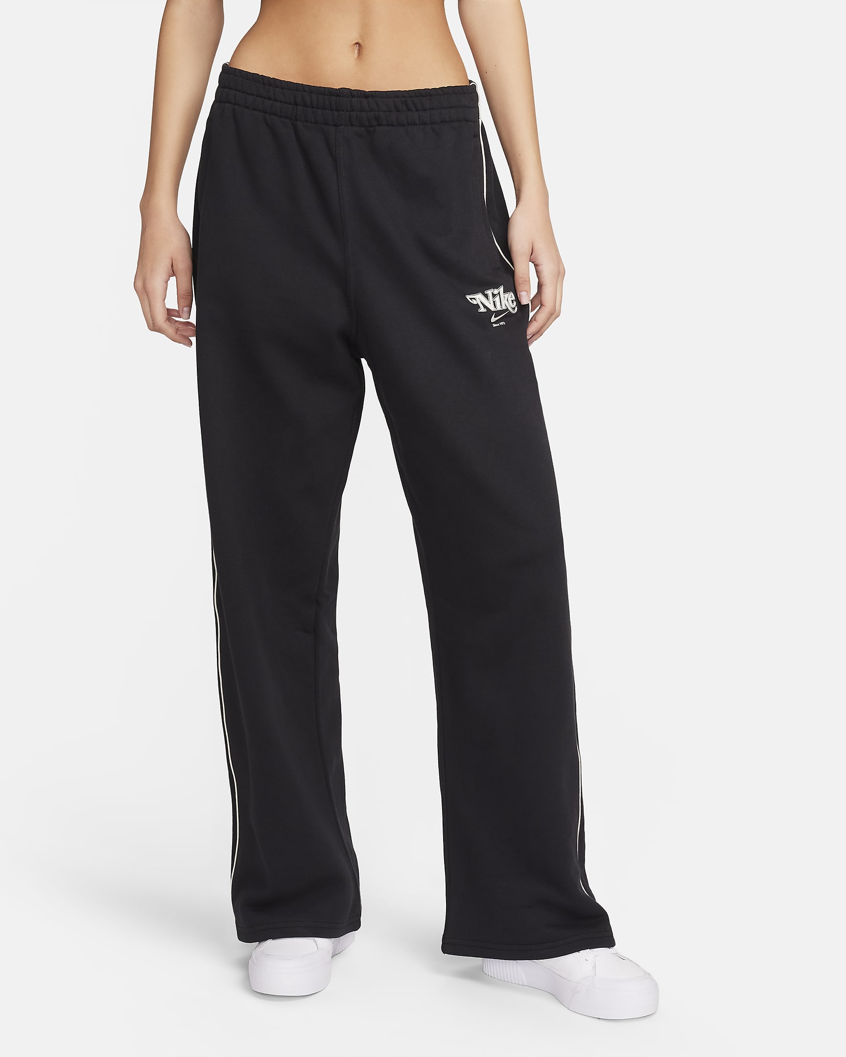 Nike Sportswear Women's Straight-Leg French Terry Trousers - Black