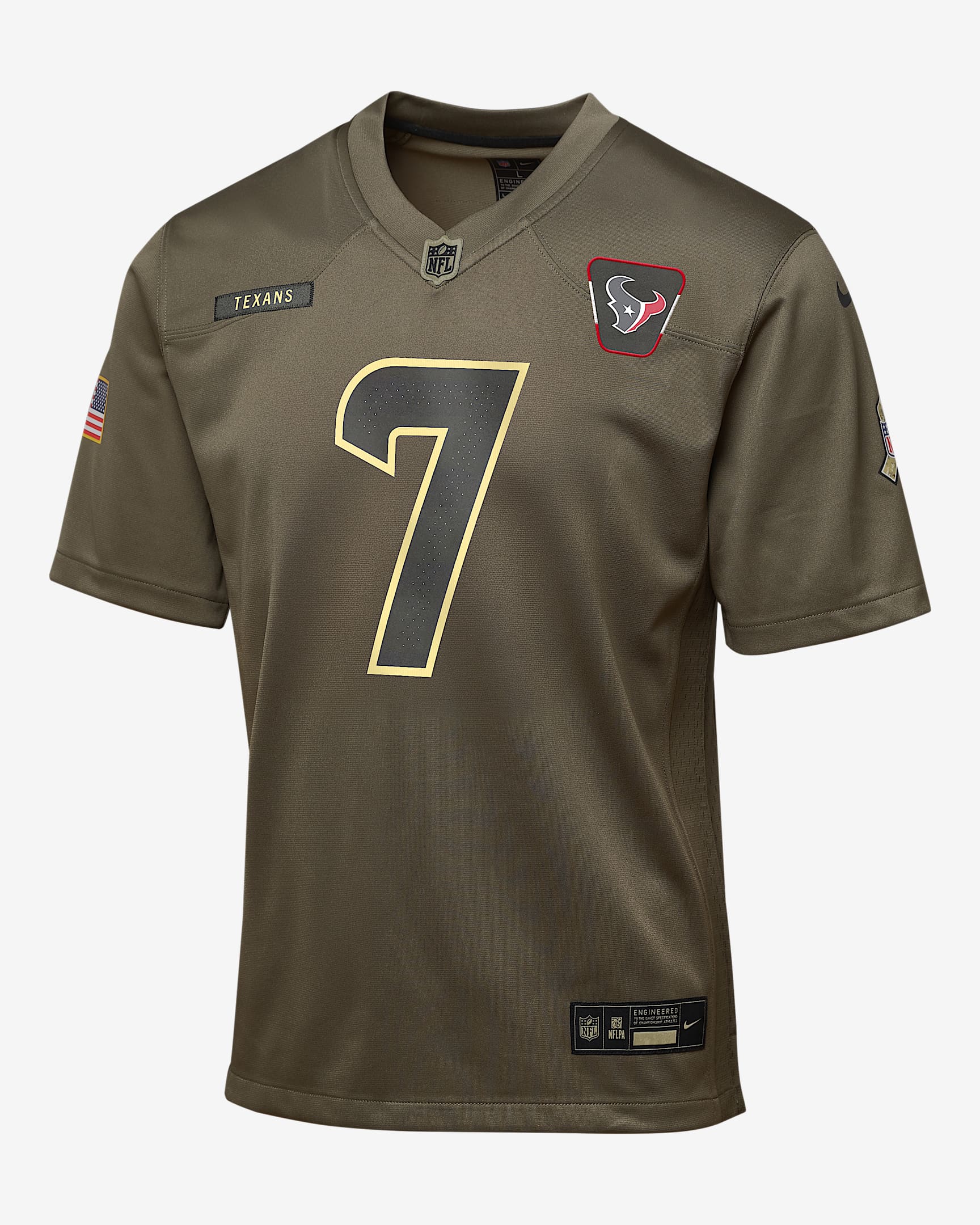 C.J. Stroud Houston Texans Salute to Service Big Kids’ Nike NFL Game Jersey - Olive