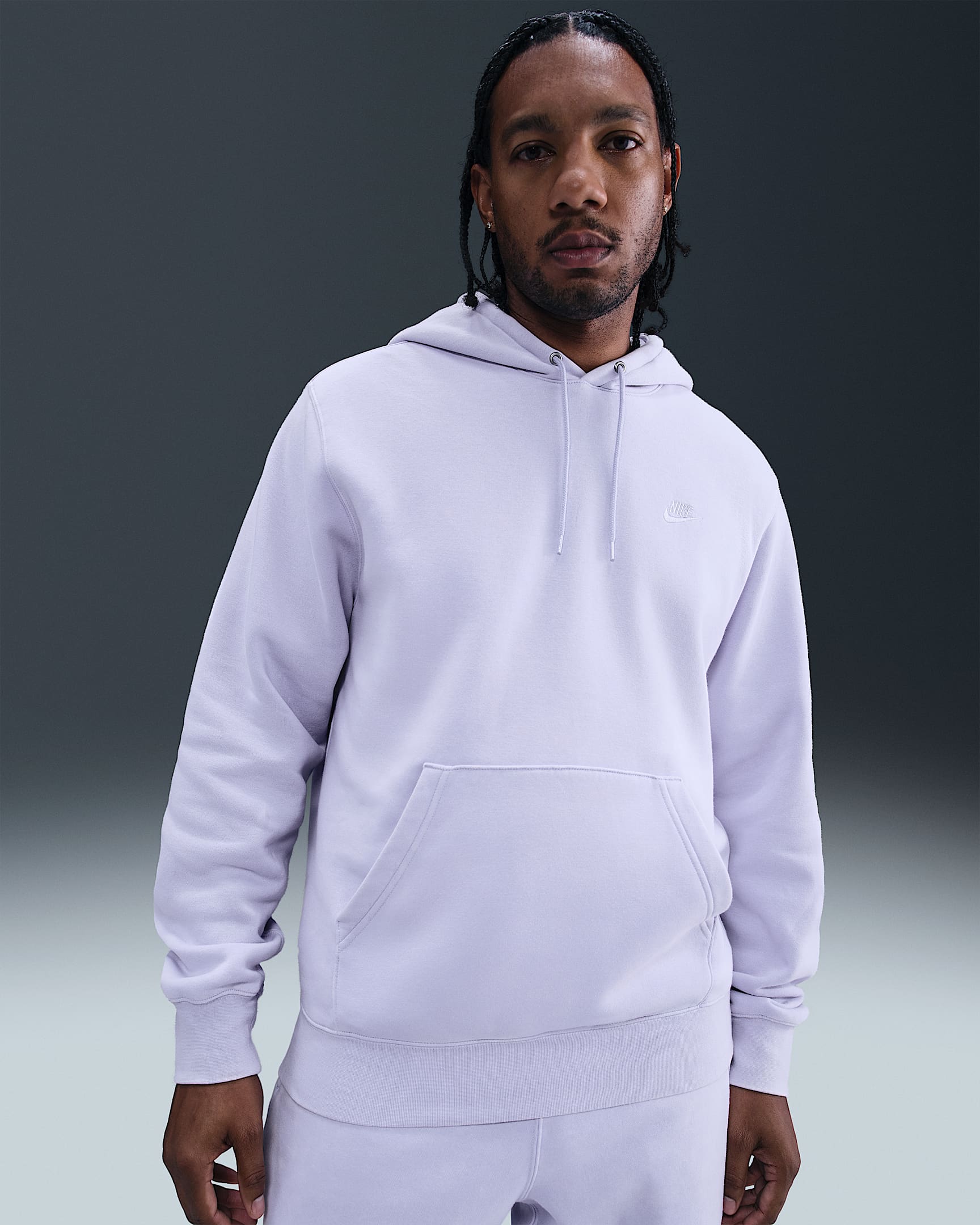 Nike Sportswear Club Men's Washed Fleece Hoodie - Ghost/Ghost