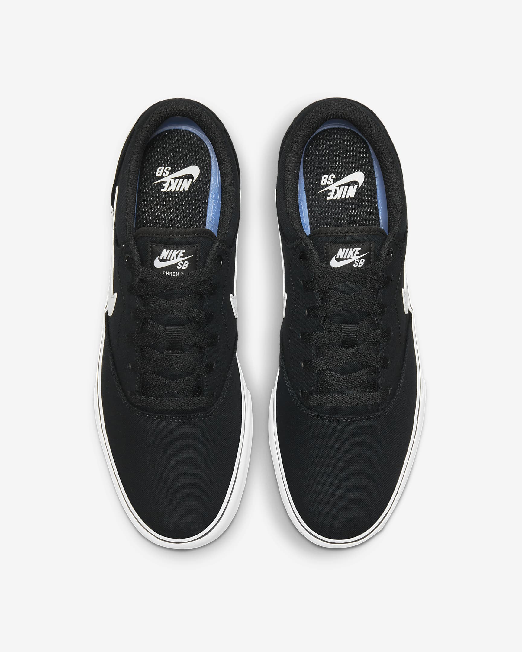 Nike SB Chron 2 Canvas Skate Shoe - Black/Black/White