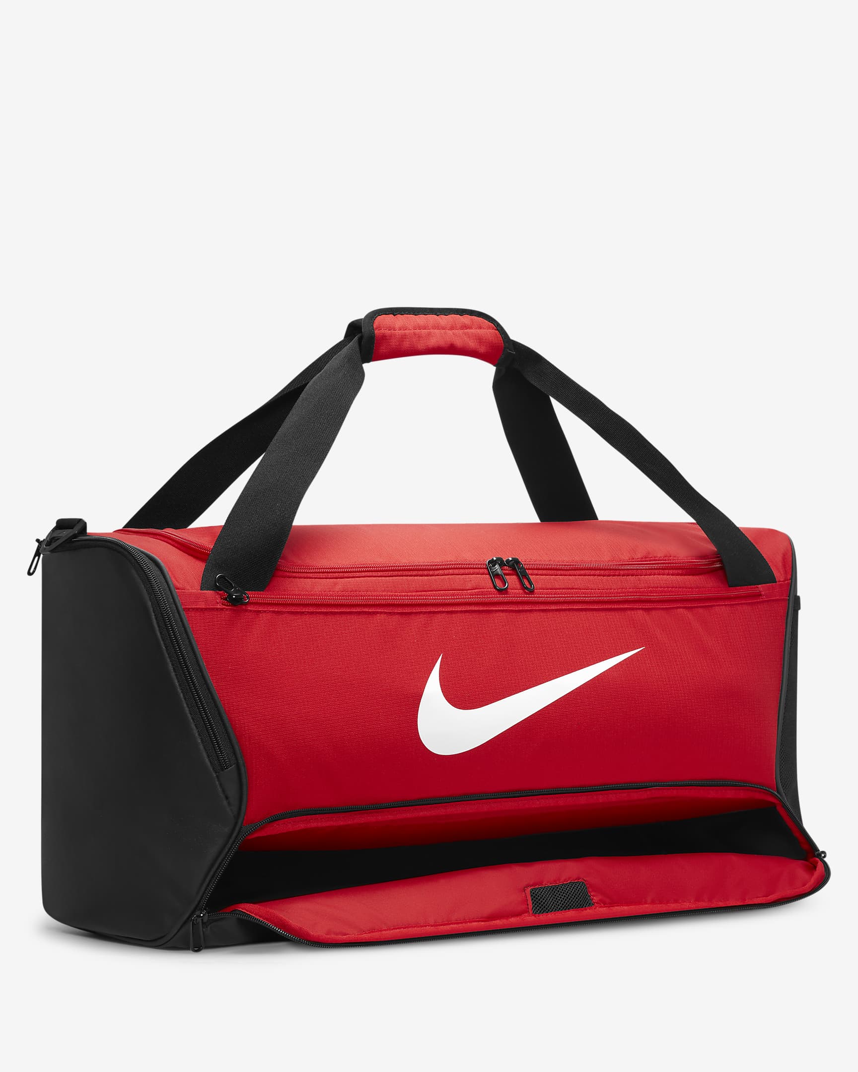 Nike Brasilia 9.5 Training Duffel Bag (Medium, 60L) - University Red/Black/White