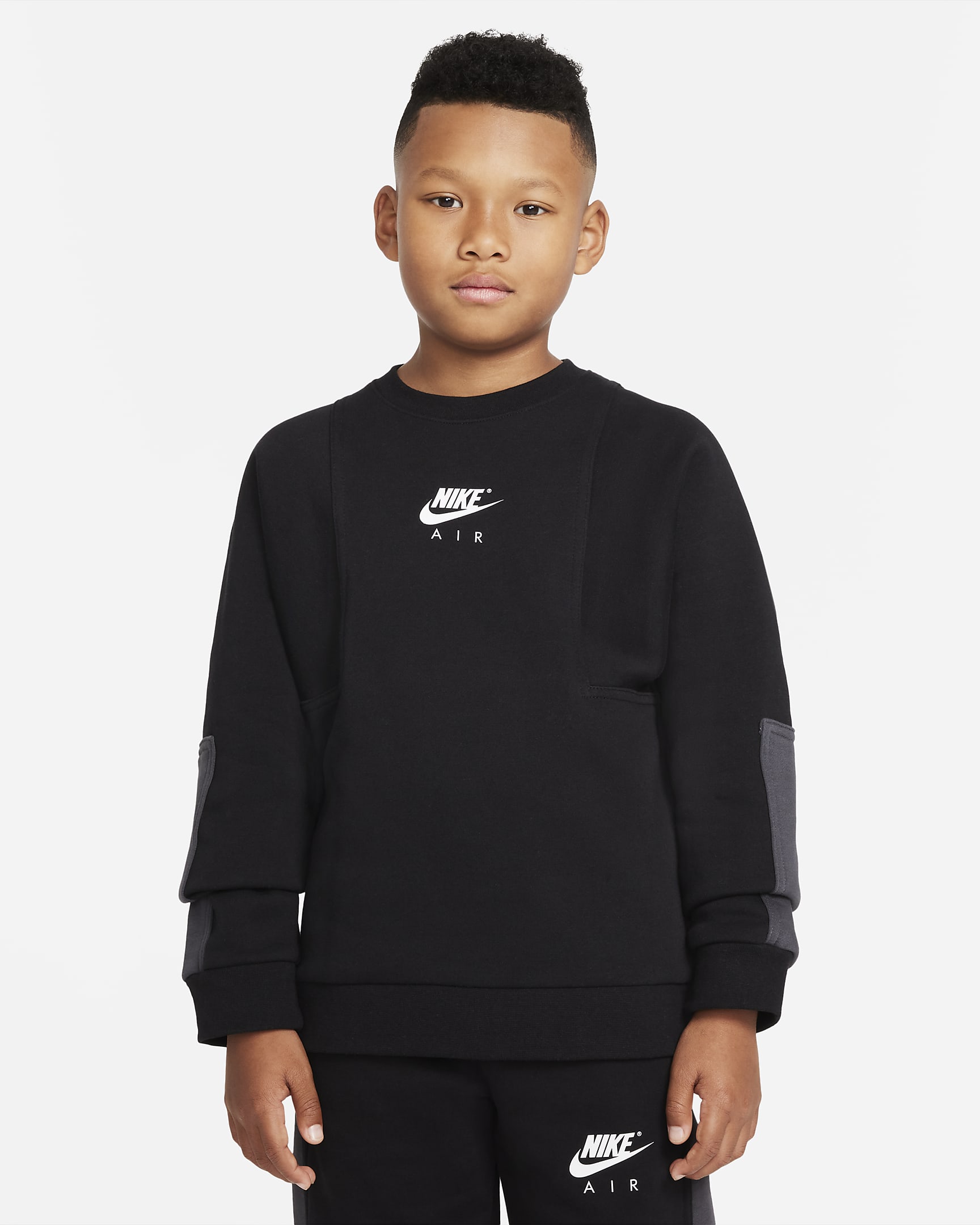 Nike Air Big Kids' (Boys') Sweatshirt - Black/Anthracite/White