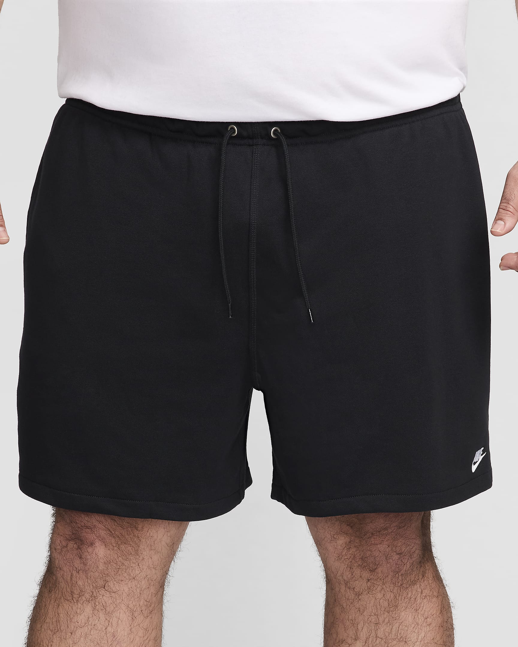 Nike Club Flow-Shorts aus French Terry für Herren - Schwarz/Schwarz/Weiß