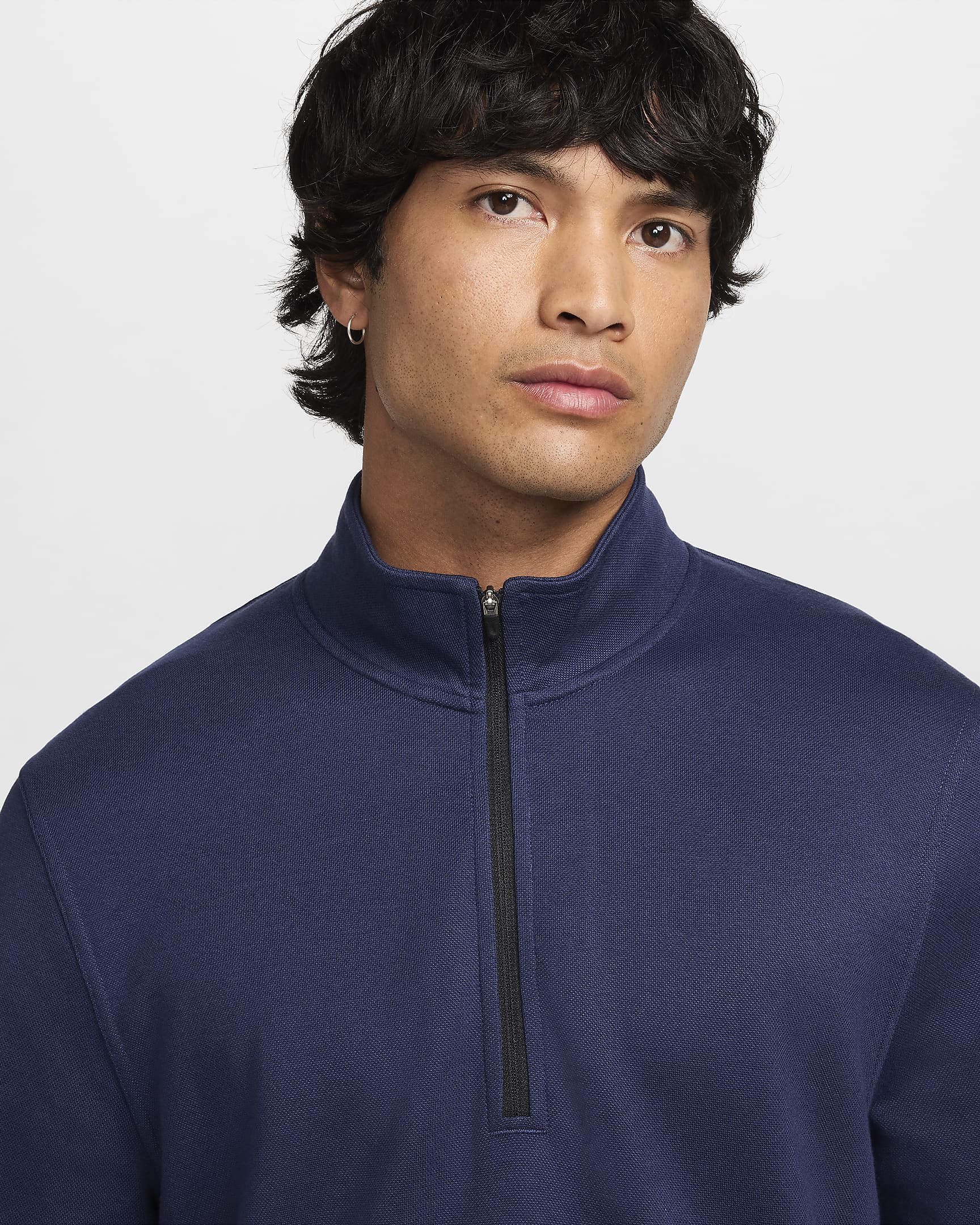 Haut de golf à demi-zip Nike Tour pour homme - Midnight Navy/Blanc