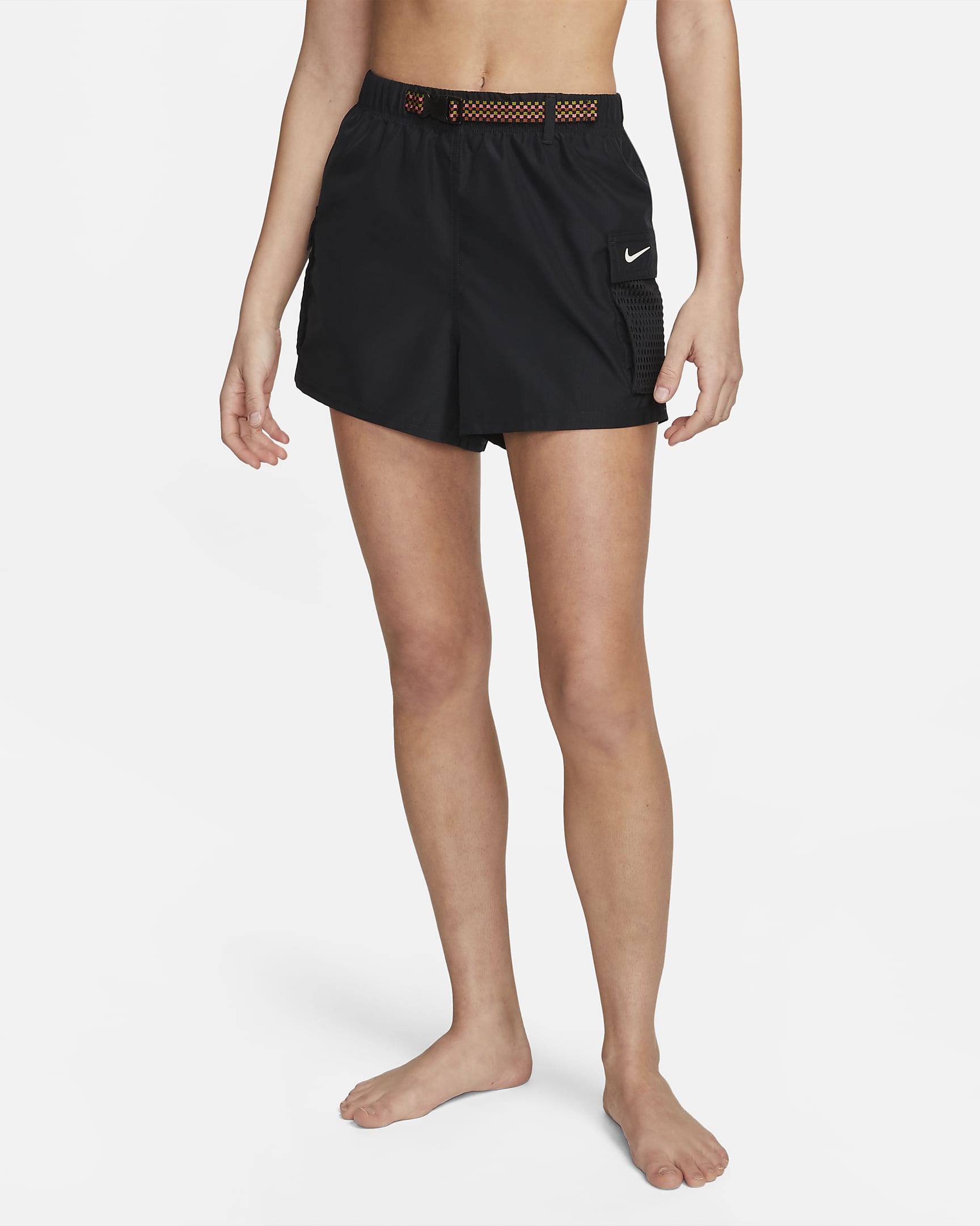 Shorts de natación cargo para mujer Nike - Negro