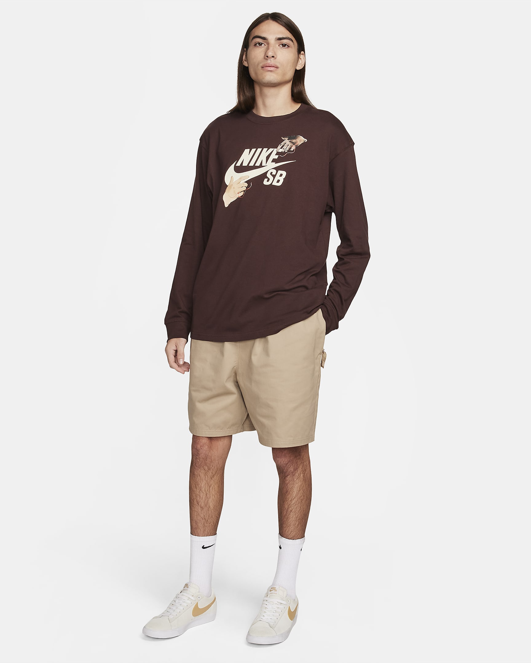 Nike SB Long-Sleeve Skate T-Shirt - Earth