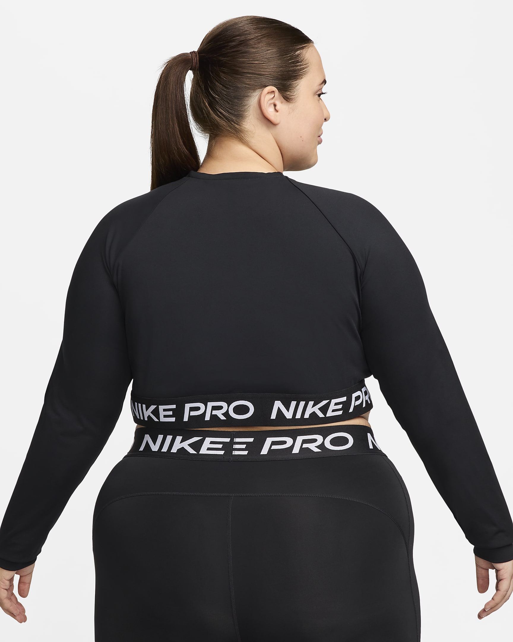 Nike Pro 365 Women's Dri-FIT Cropped Long-Sleeve Top (Plus Size). Nike BG