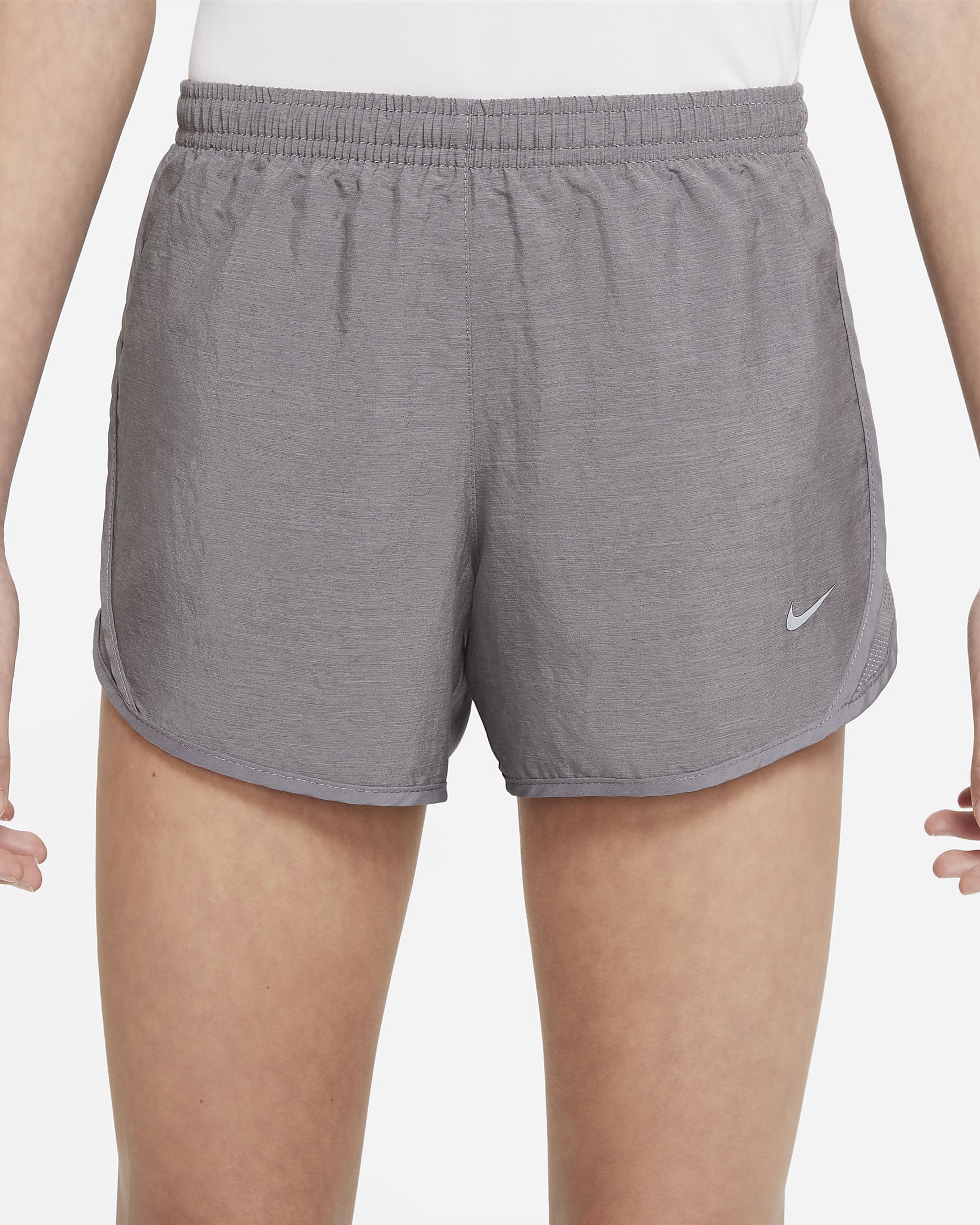 Nike Tempo Big Kids' (Girls') Dri-FIT Running Shorts - Gunsmoke/Heather/Wolf Grey