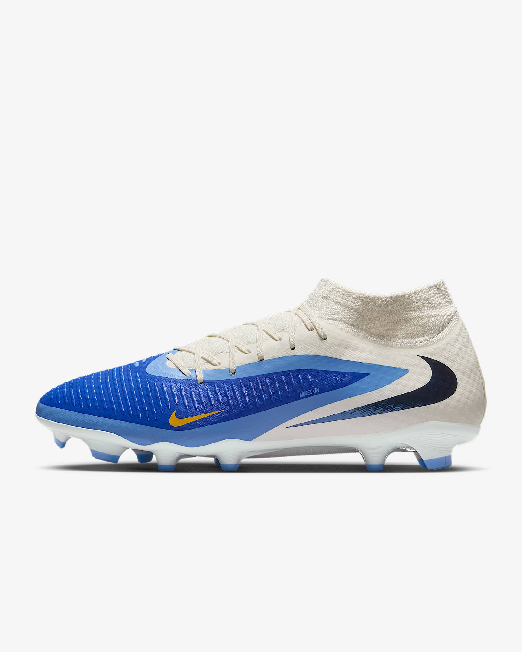Nike Phantom 6 High Academy Multi-Ground Soccer Cleats - Racer Blue/Dark Obsidian