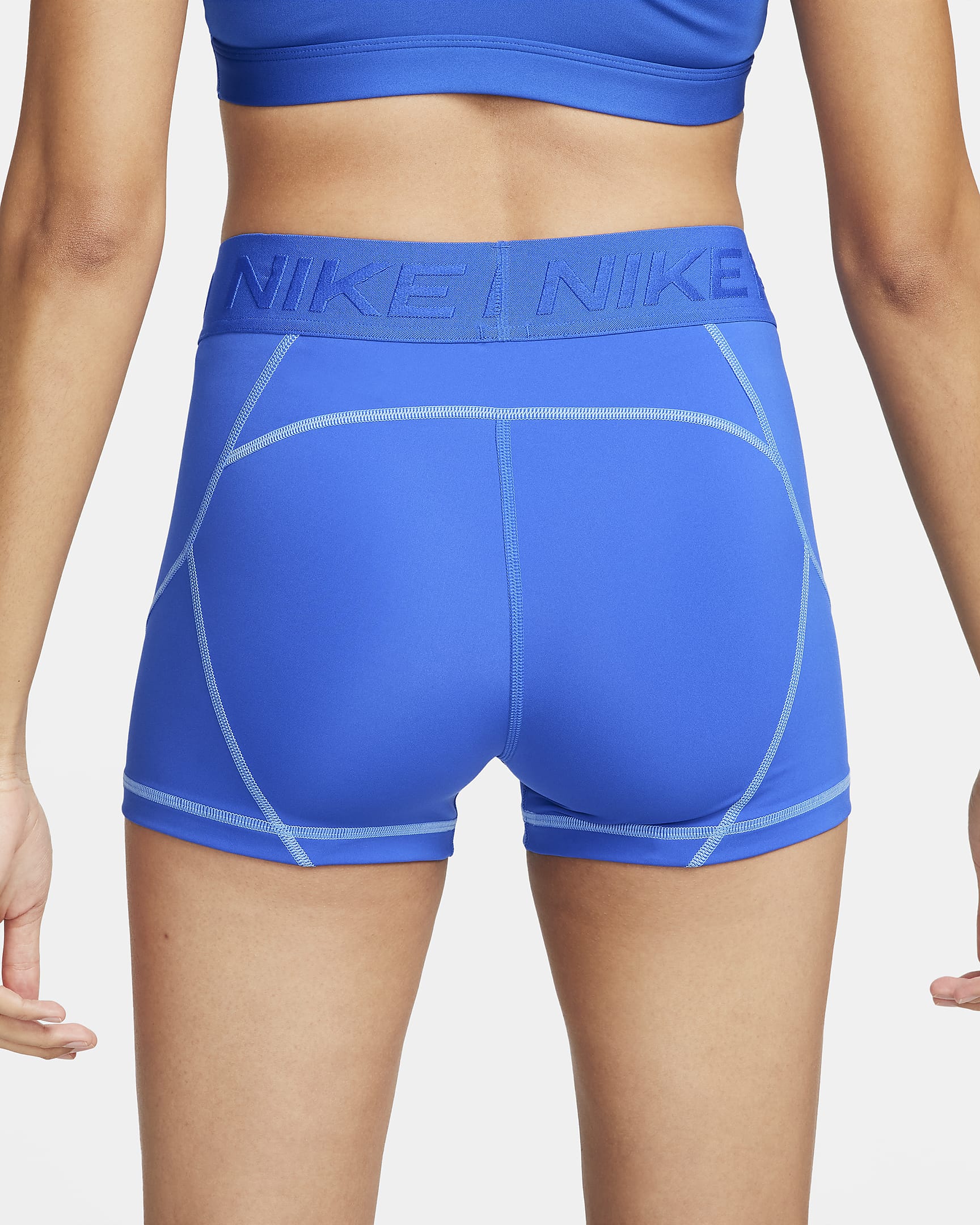 Nike Pro Women's Mid-Rise 3" Shorts - Hyper Royal/University Blue/White