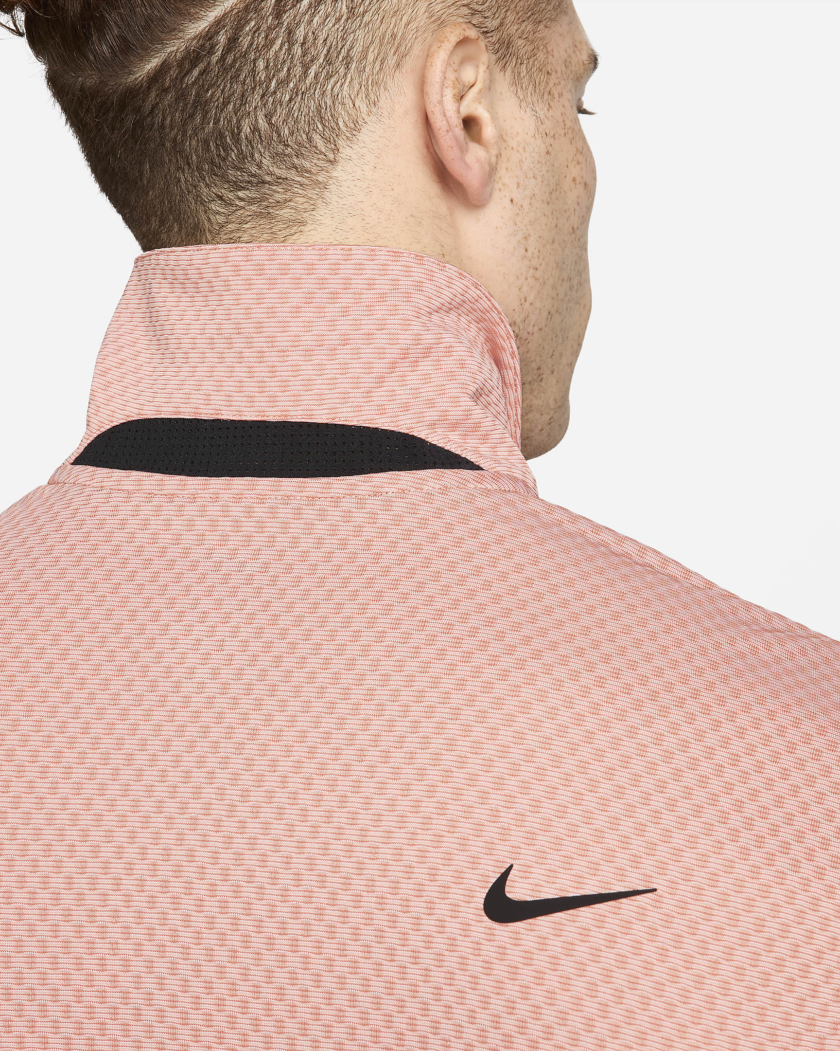 Golfpikétröja Nike Tour Dri-FIT för män - Light Madder Root/Guava Ice/Madder Root/Svart