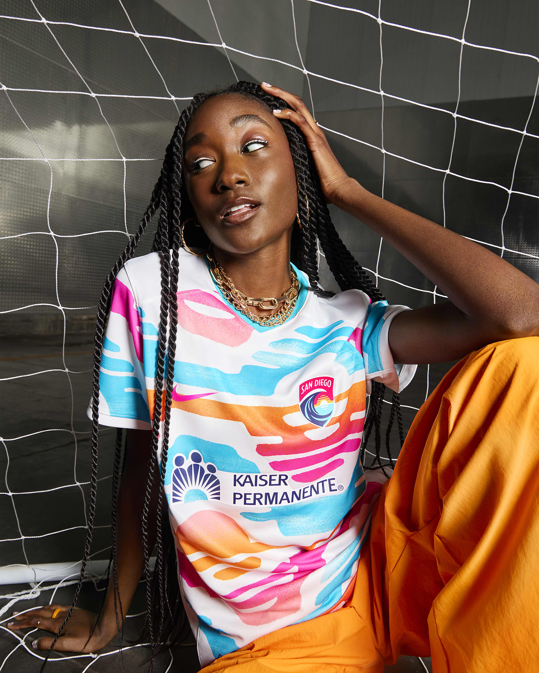 Jersey Nike Dri-FIT de la NWSL replica del San Diego Wave FC local 2024 Stadium para mujer - Blanco