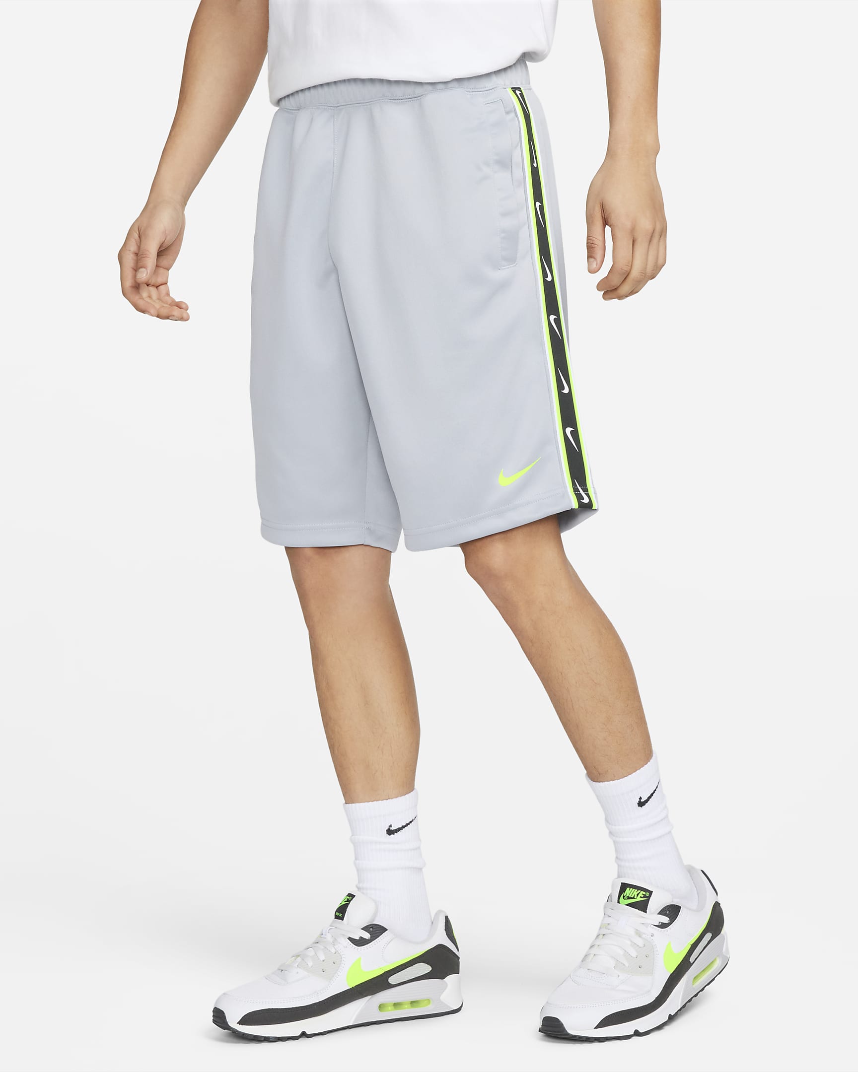 Nike Sportswear Men's Repeat Shorts - Wolf Grey/Volt