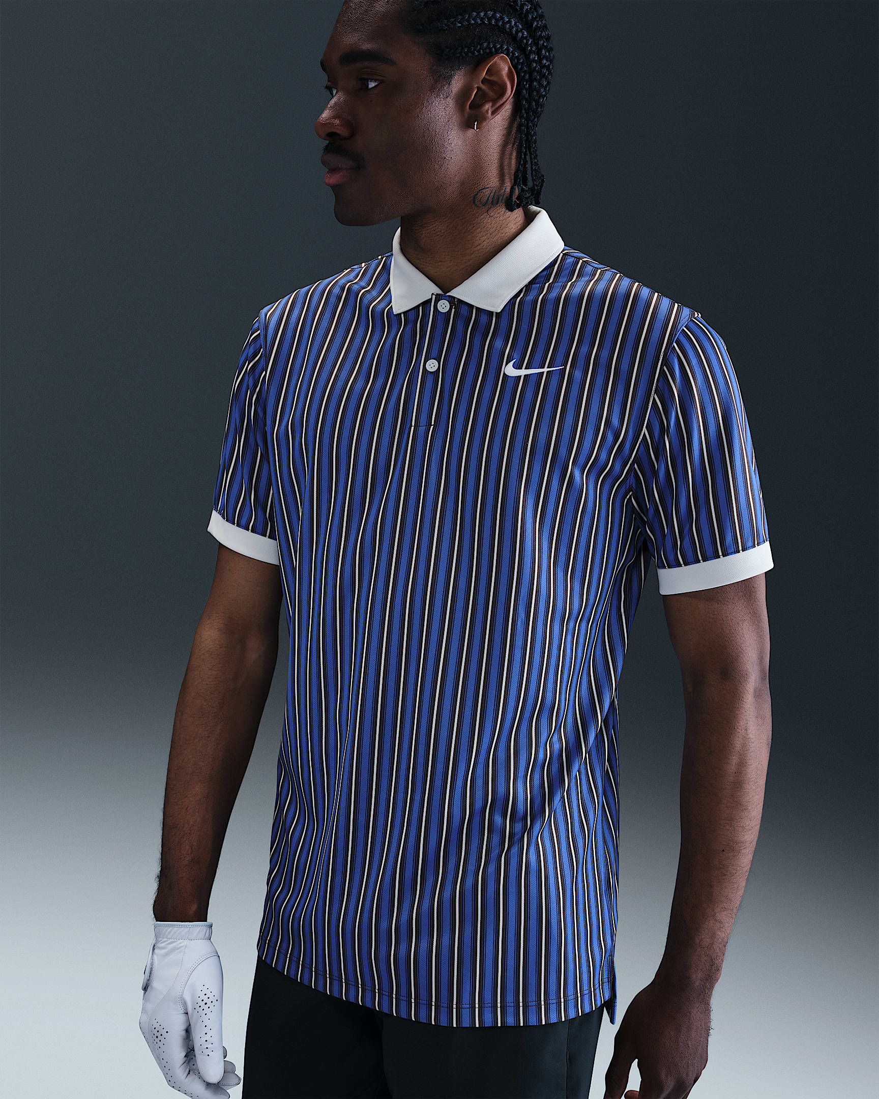 Polo de golf Dri-FIT para hombre Nike Victory+ - Azul cometa/Polvo fotón/Blanco
