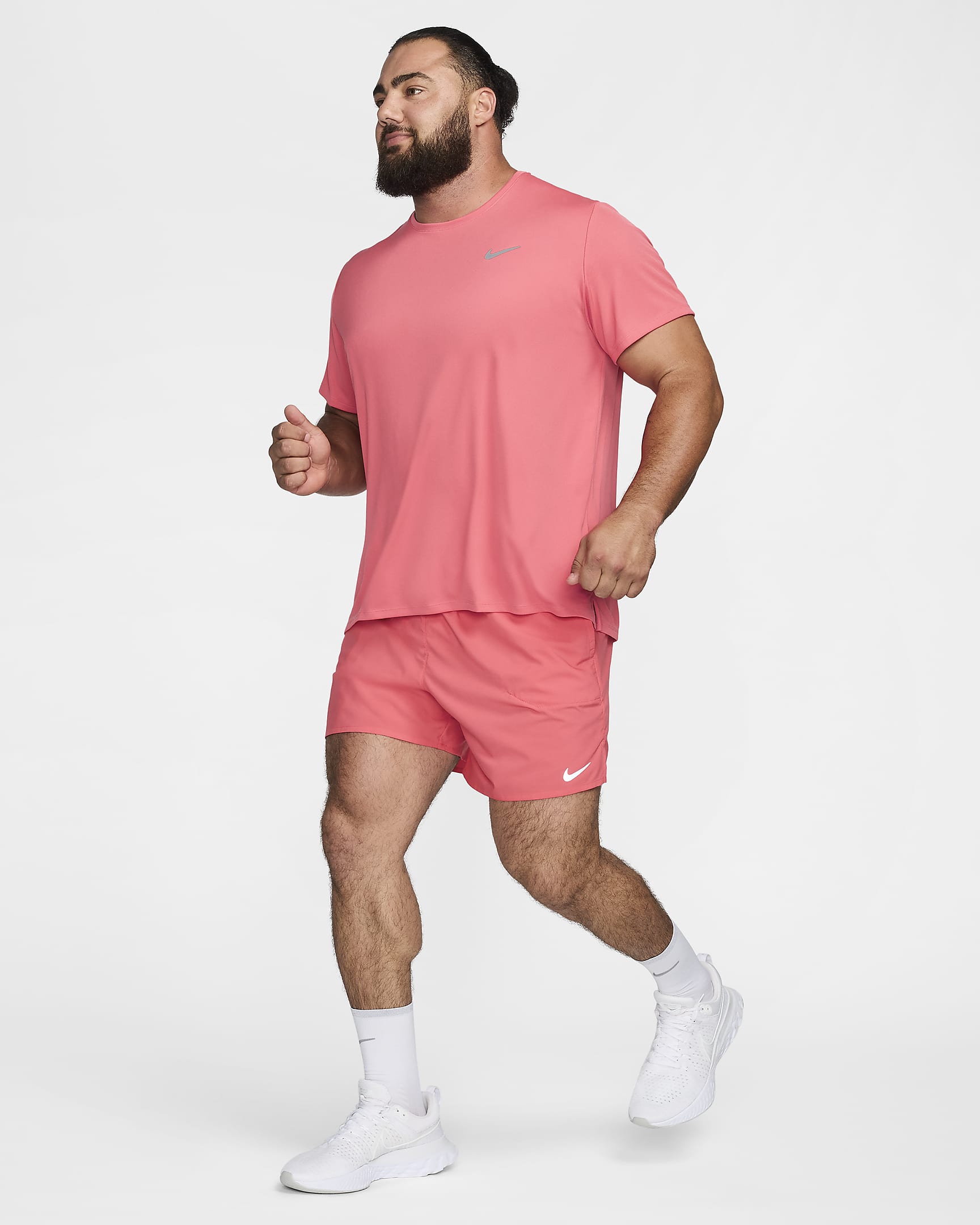 Nike Miler Nike Dri-FIT UV Kurzarm-Laufoberteil für Herren - Aster Pink