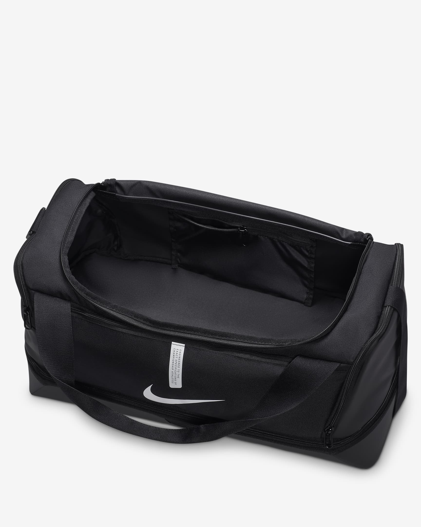 Sac de football rigide Nike Academy Team (taille moyenne, 37 L) - Noir/Noir/Blanc