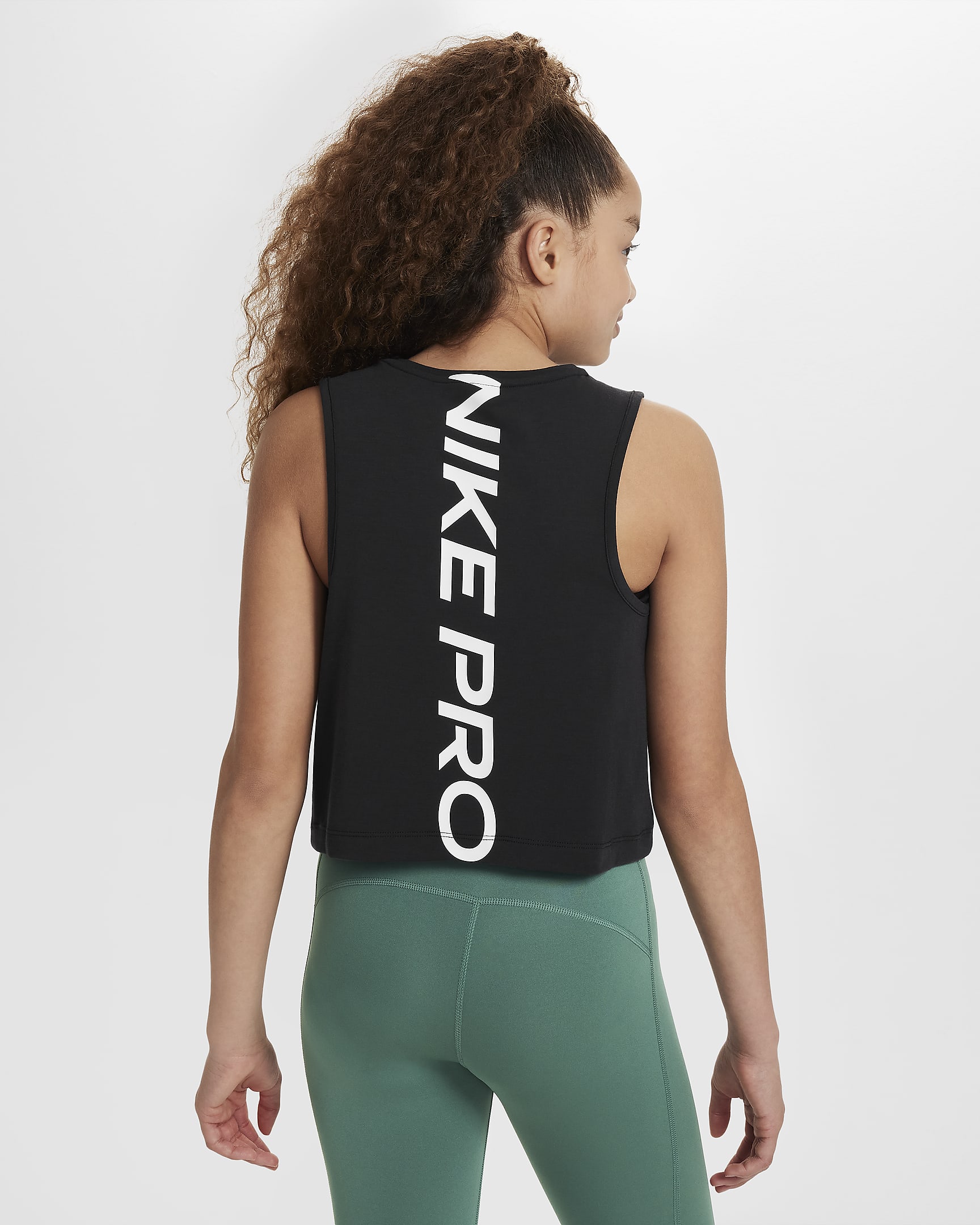 Nike Pro Girls' Dri-FIT Training Tank Top - Black/White