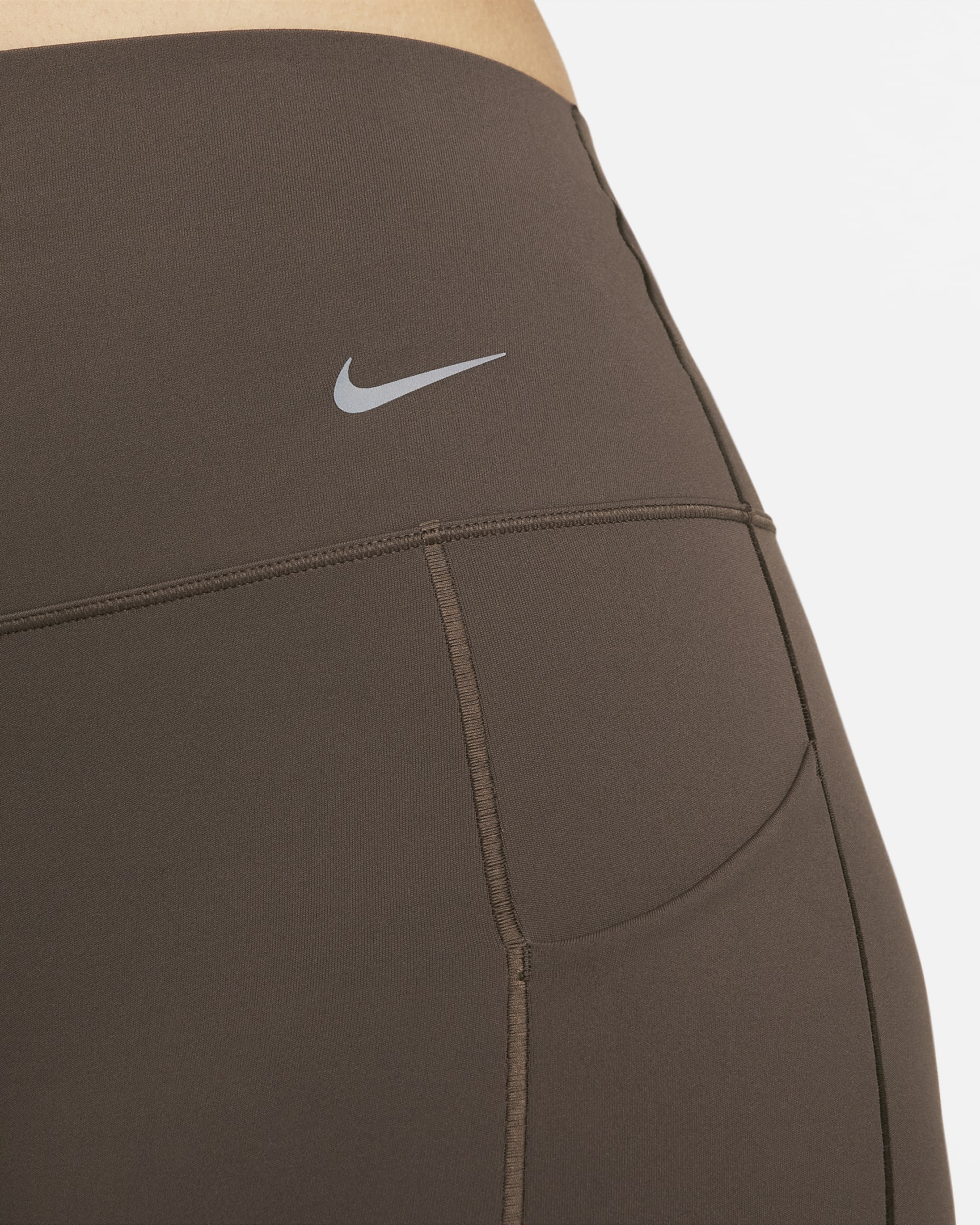 Leggings a tutta lunghezza a vita alta con tasche e sostegno medio Nike Universa – Donna - Baroque Brown/Nero