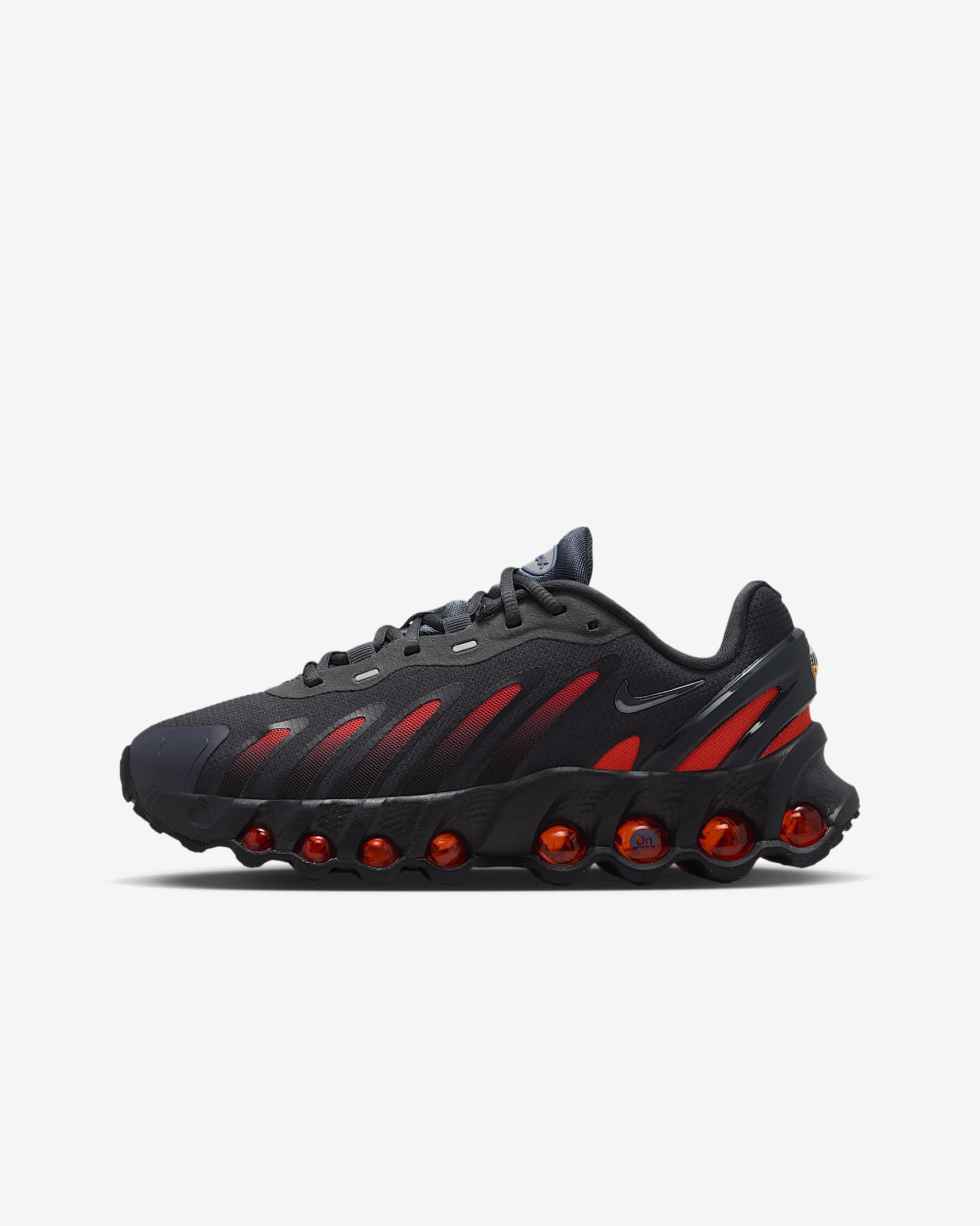 Nike Air Max Dn8 Big Kids' Shoes - Dark Smoke Grey/Black/Team Orange/Light Carbon