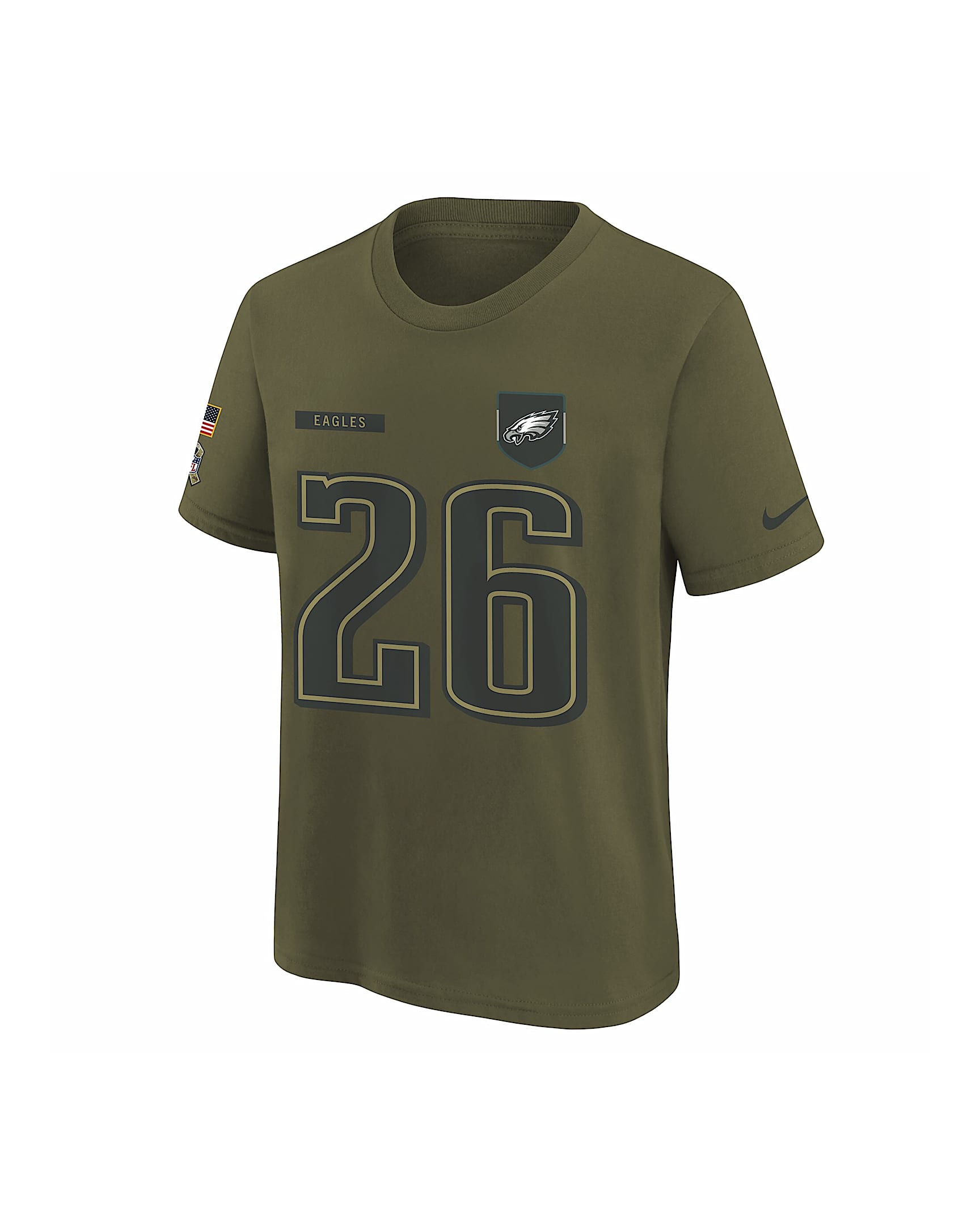 Saquon Barkley Philadelphia Eagles Salute to Service Big Kids’ Nike NFL T-Shirt - Olive