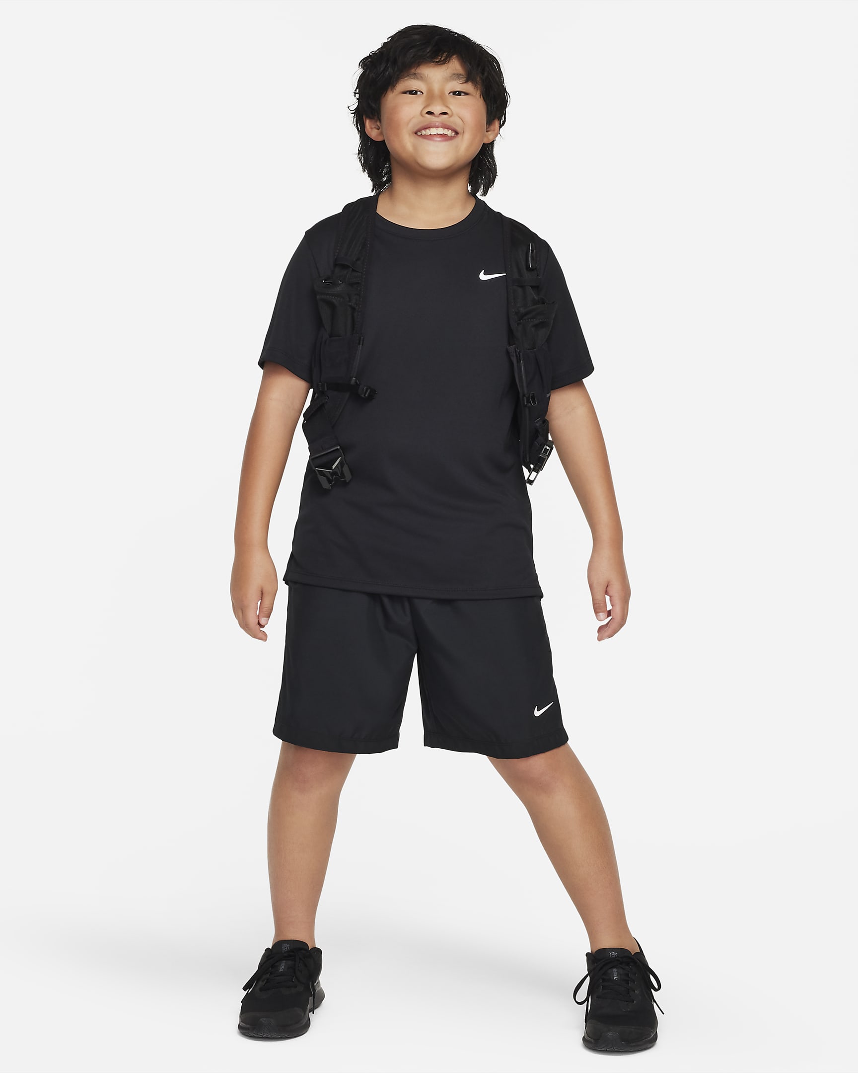 Nike Dri-FIT Miler Kurzarm-Trainingsoberteil für ältere Kinder (Jungen) - Schwarz