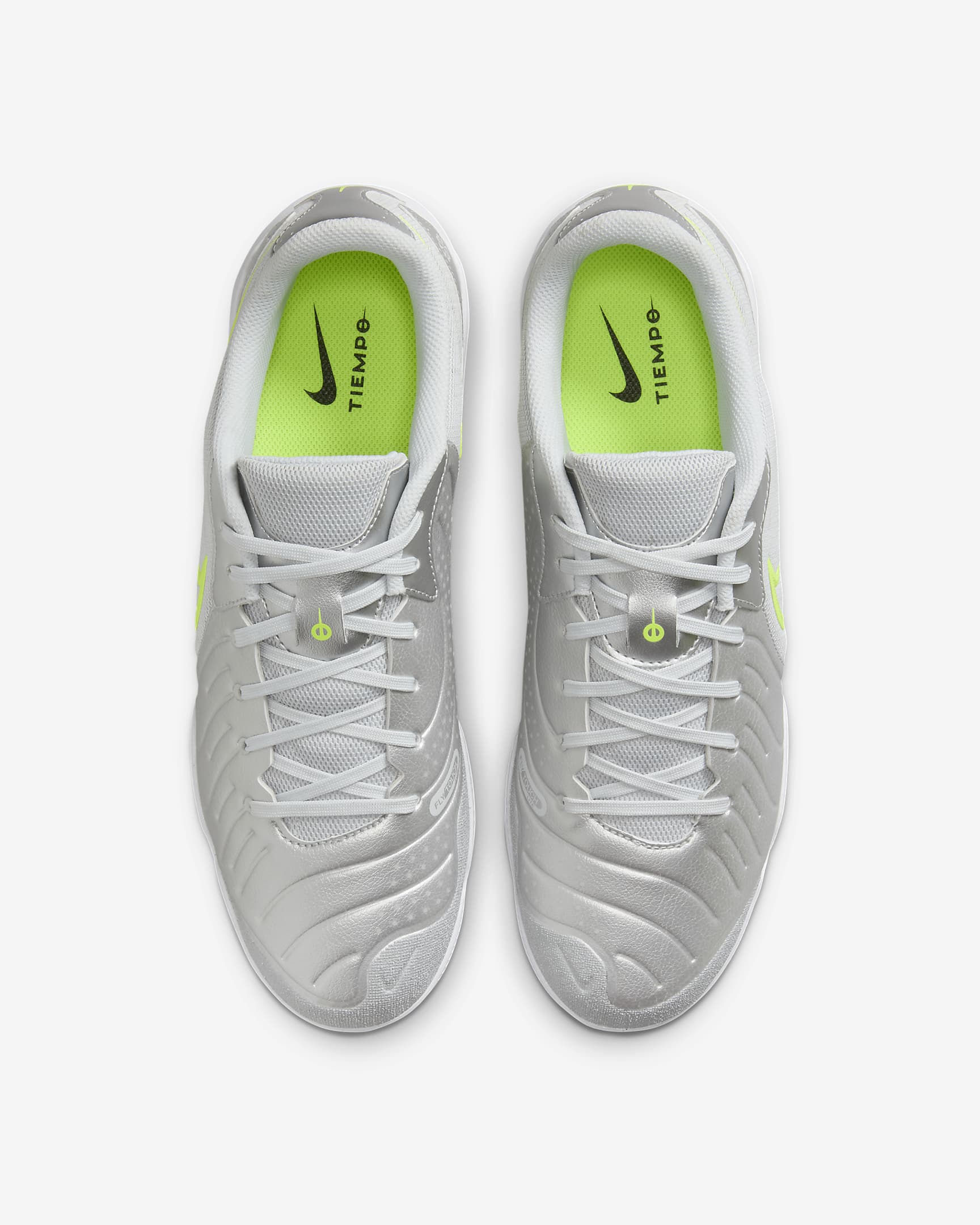 Nike Tiempo Legend 10 Academy Indoor Court Low-Top Football Shoes - Metallic Silver/Volt/White