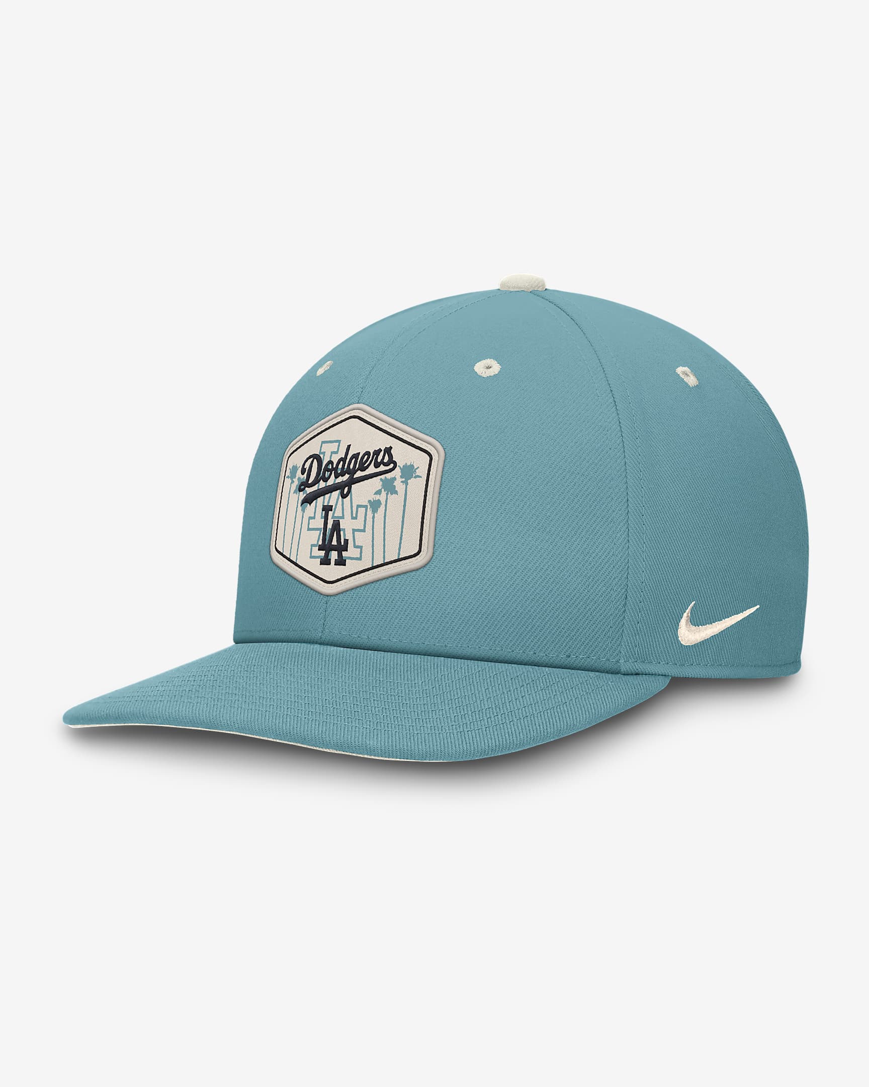 Los Angeles Dodgers Pro Tech Men's Nike Dri-FIT MLB Adjustable Hat - Denim Turquoise