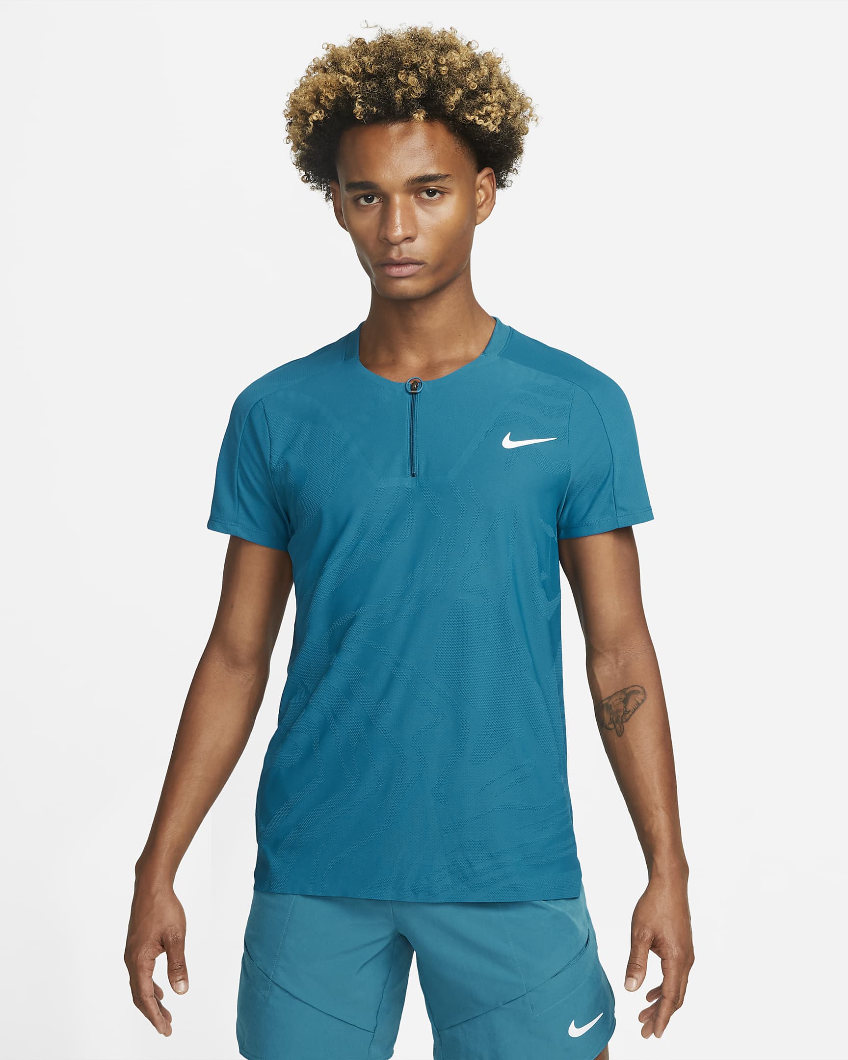 NikeCourt Dri-FIT ADV Slam Men's Tennis Polo - Green Abyss/White