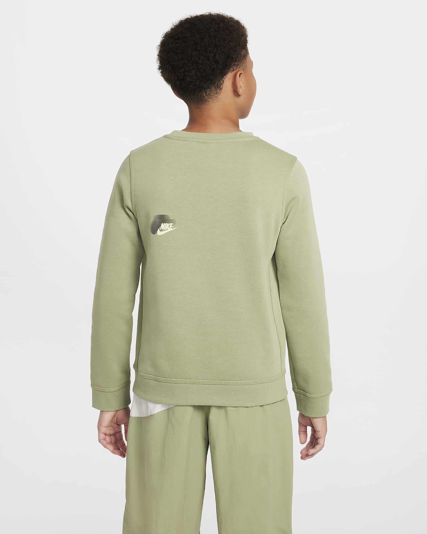 Nike Sportswear Standard Issue Older Kids' (Boys') Crew-Neck Sweatshirt - Oil Green