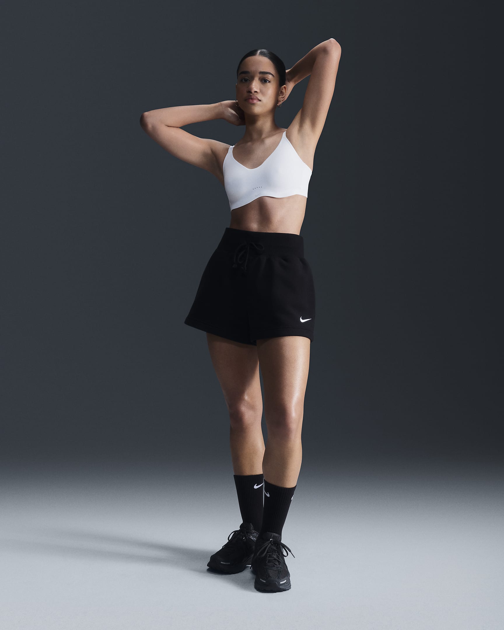 Brassière de sport rembourrée et convertible à maintien léger Nike Alate Minimalist pour femme - Blanc/Cool Grey