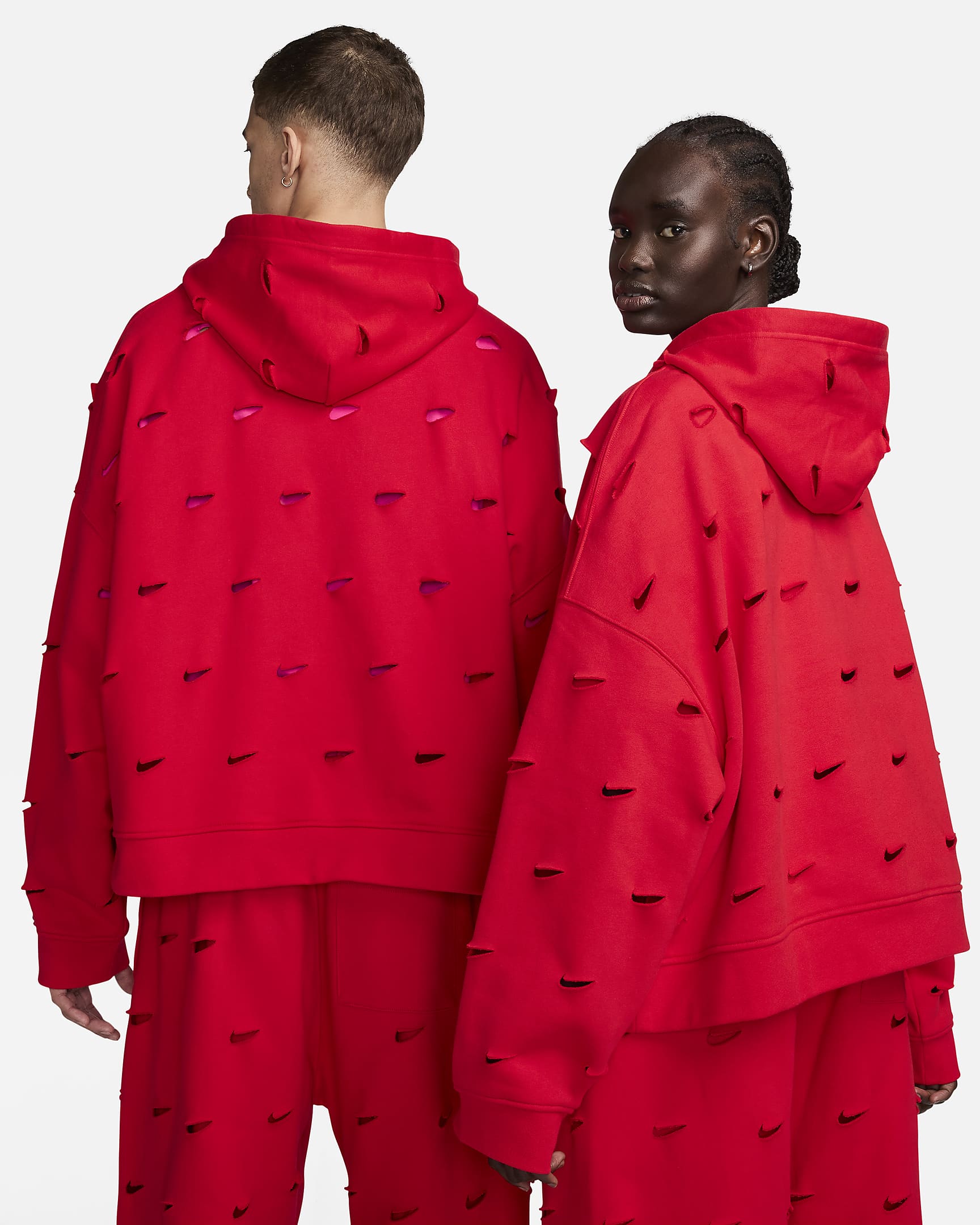 Huvtröja med Swoosh Nike x Jacquemus - University Red