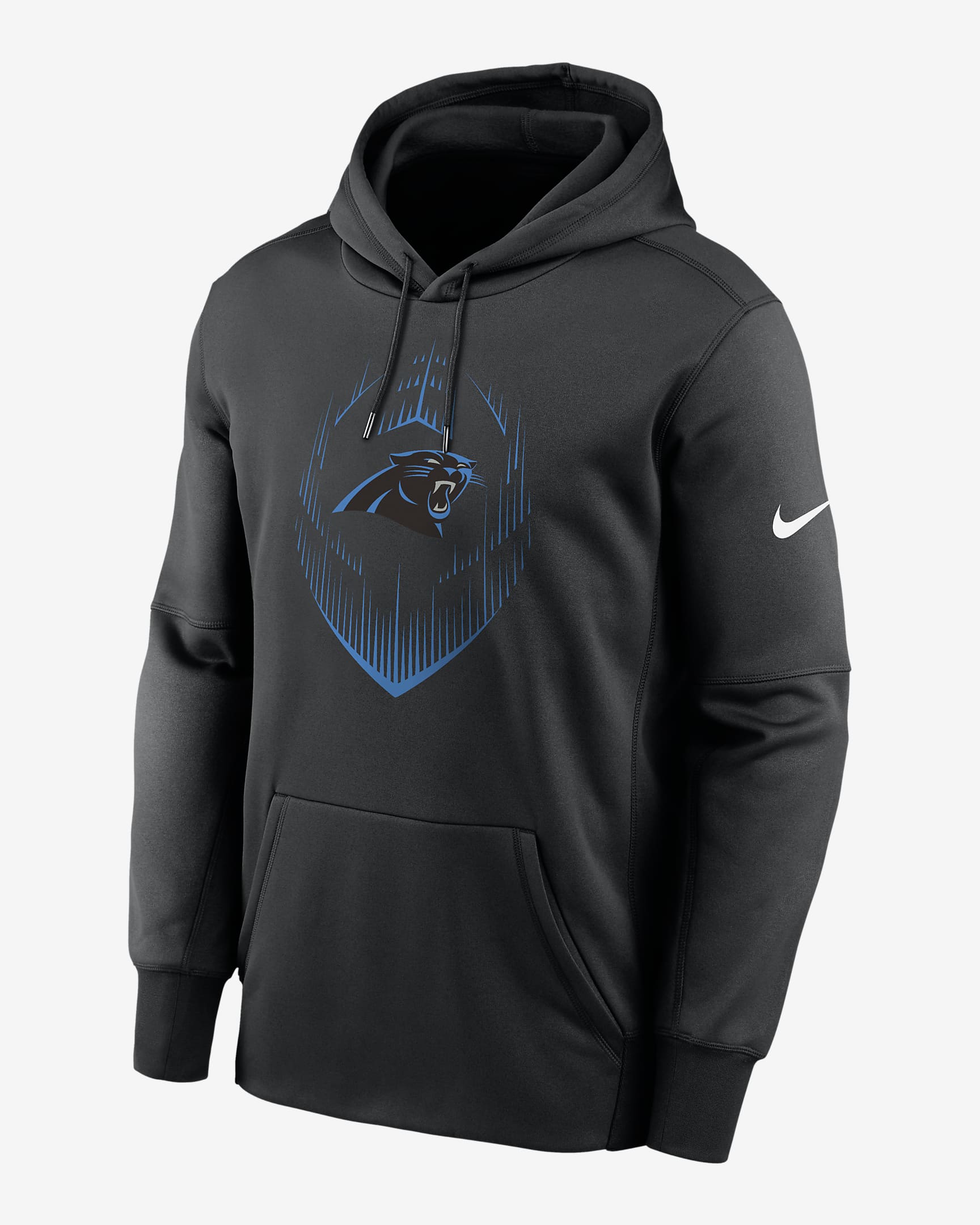 Carolina Panthers Icon Men’s Nike Therma NFL Pullover Hoodie - Black