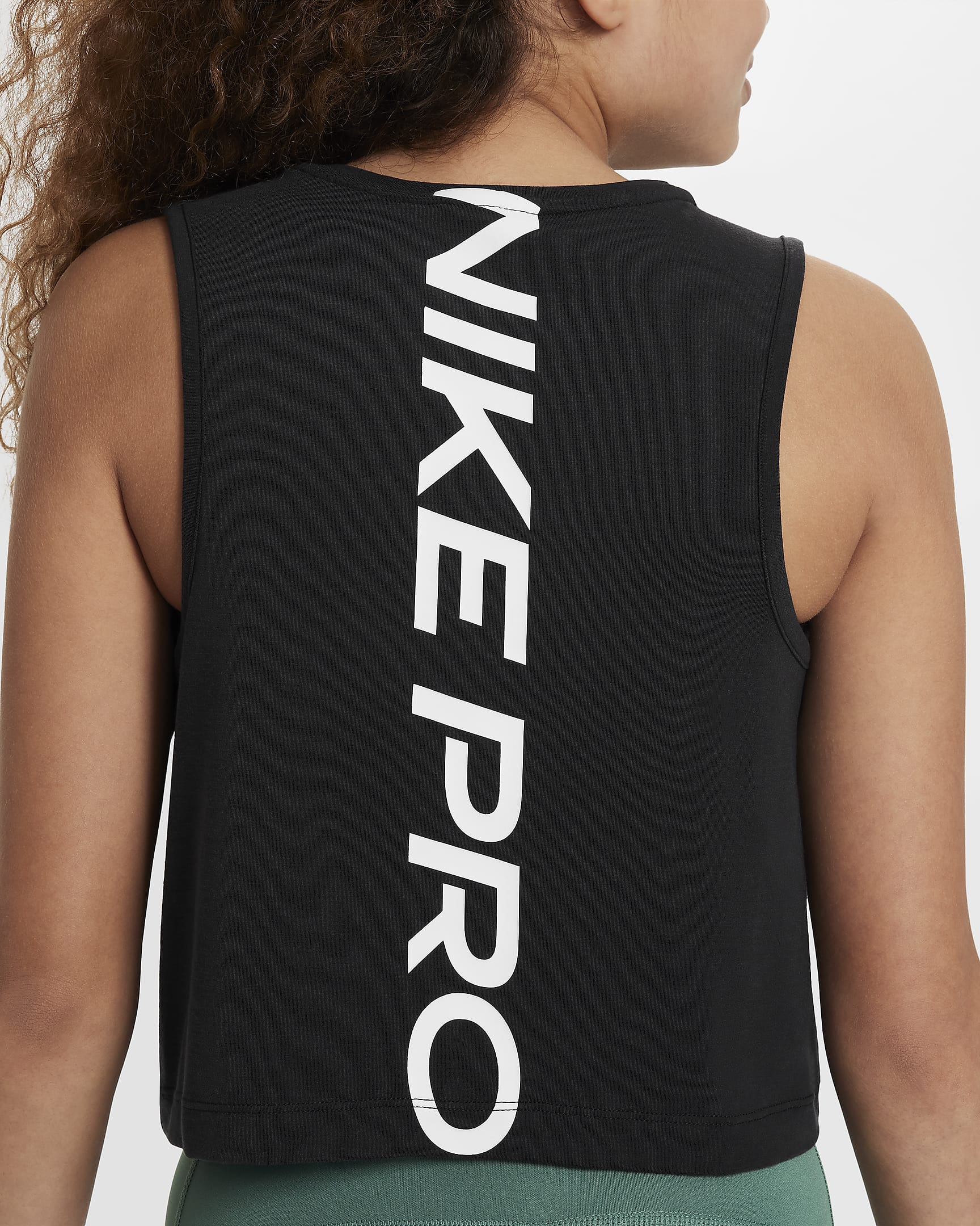 Débardeur de training Dri-FIT Nike Pro pour fille - Noir/Blanc