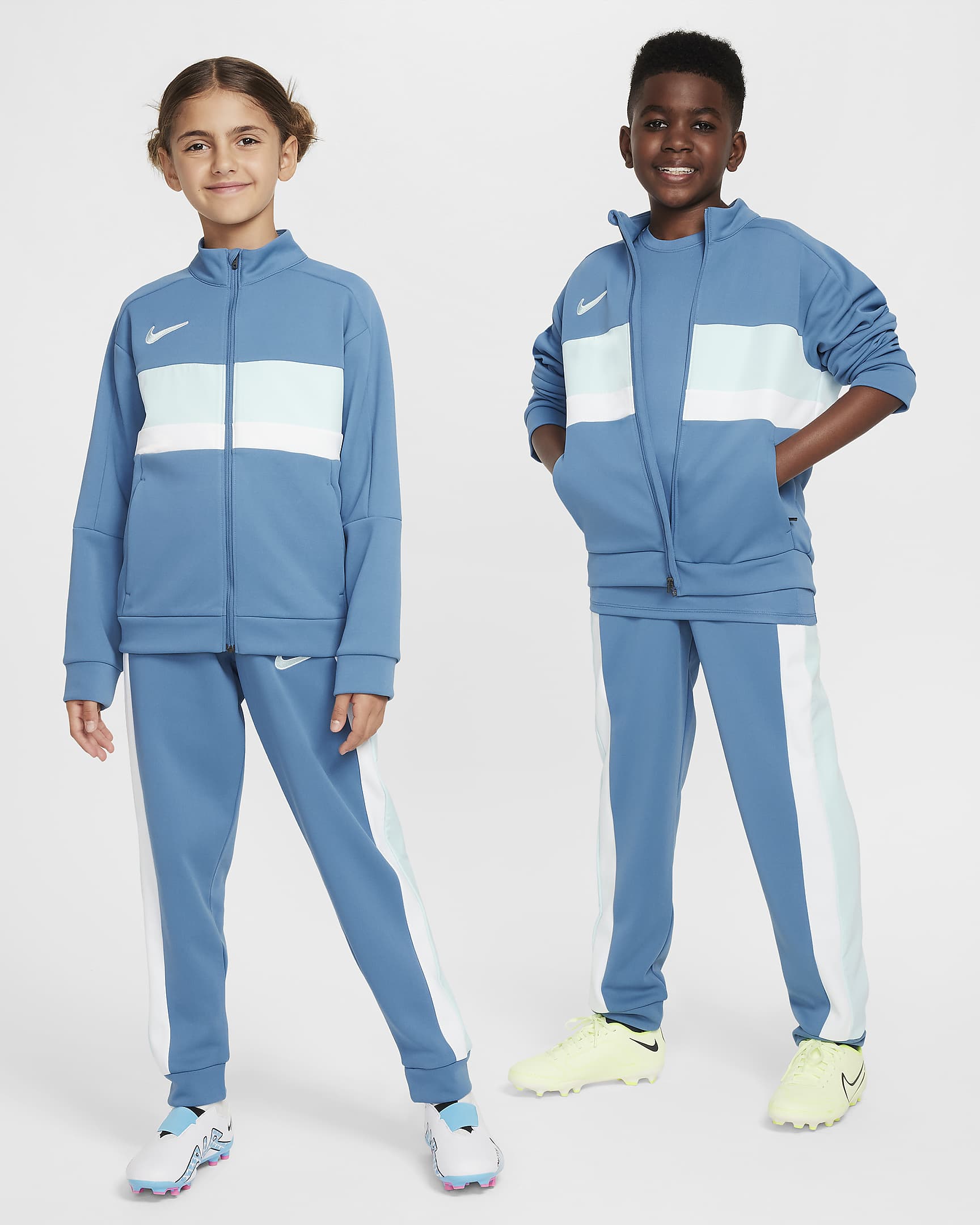 Nike Academy Older Kids' Dri-FIT Football Tracksuit Jacket - Aegean Storm/Glacier Blue/White/Glacier Blue