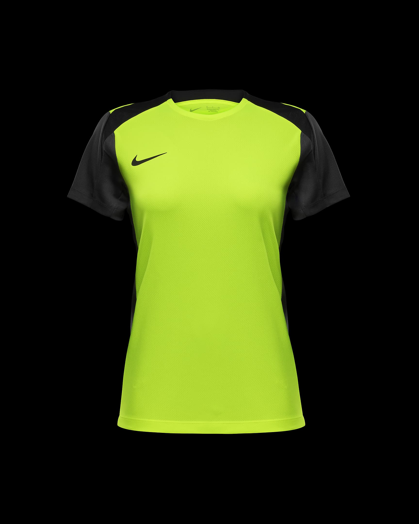 Kortærmet Nike Strike Dri-FIT-fodboldtrøje til kvinder - Volt/sort/Anthracite/sort