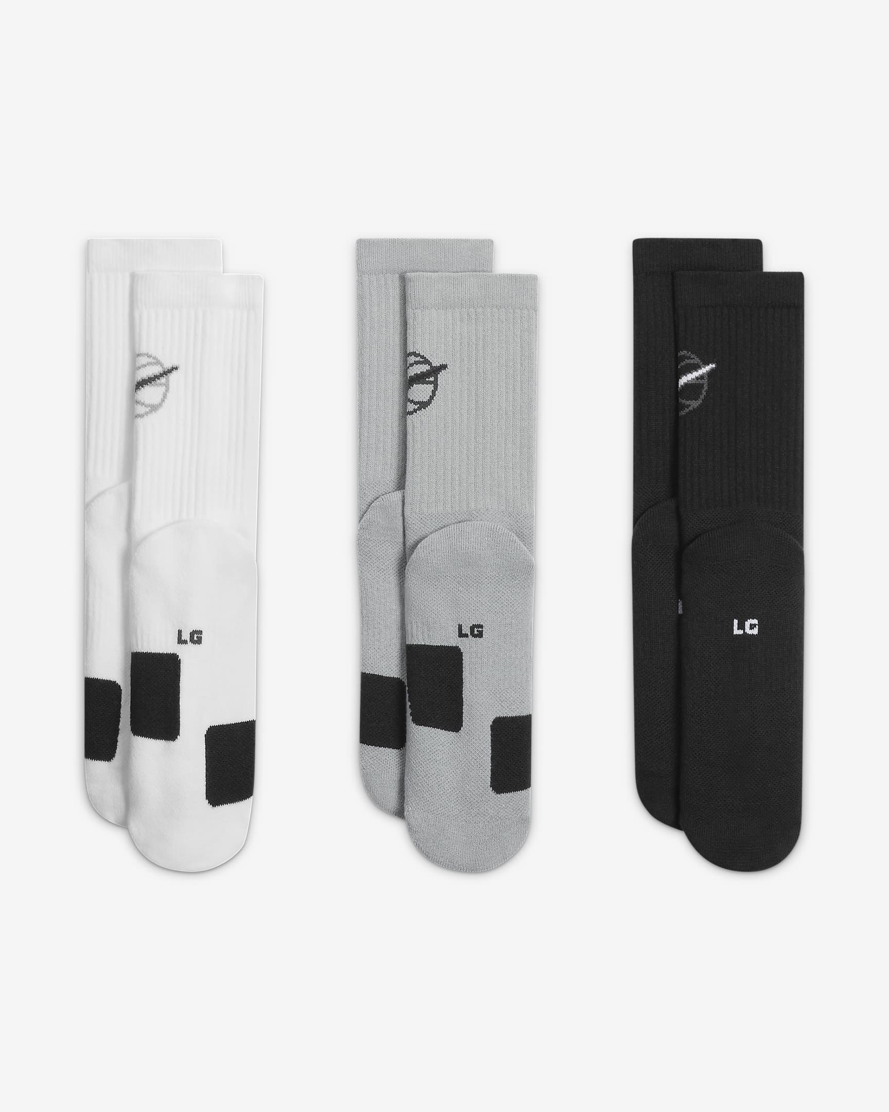 Nike Everyday Crew Basketball Socks (3 Pair) - Multi-Color